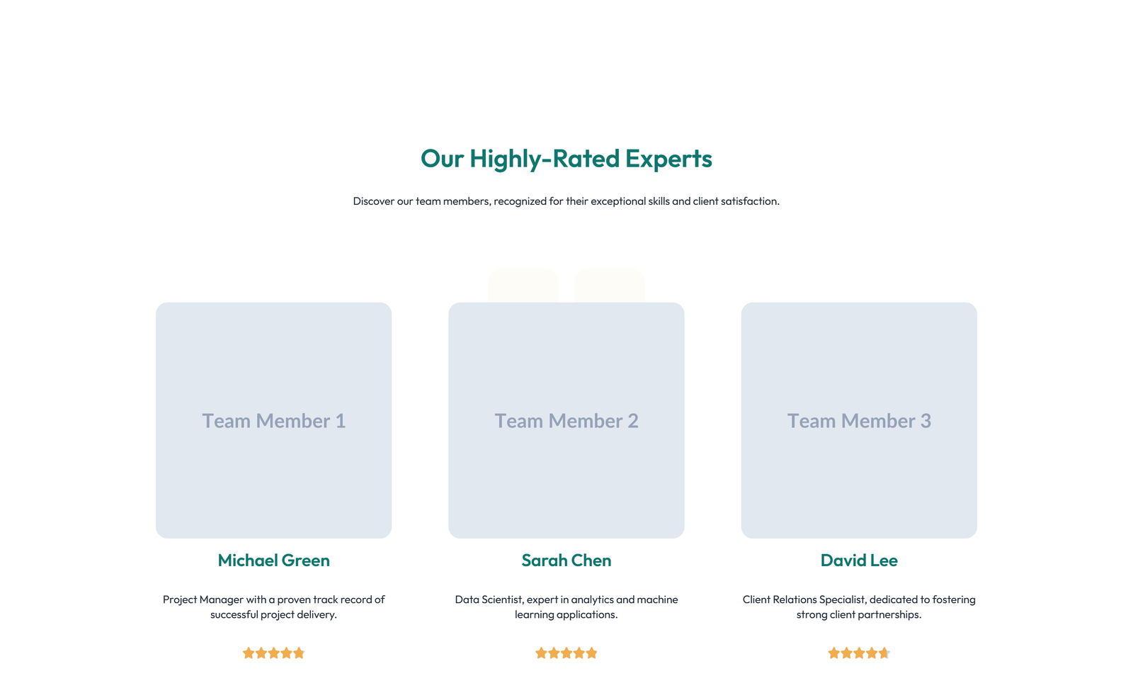 Team with 2-column Team Cards 13 - Elementor component