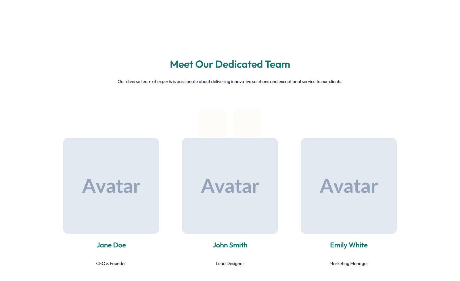 Team with 3-column Team Cards with Social 18 - Elementor component