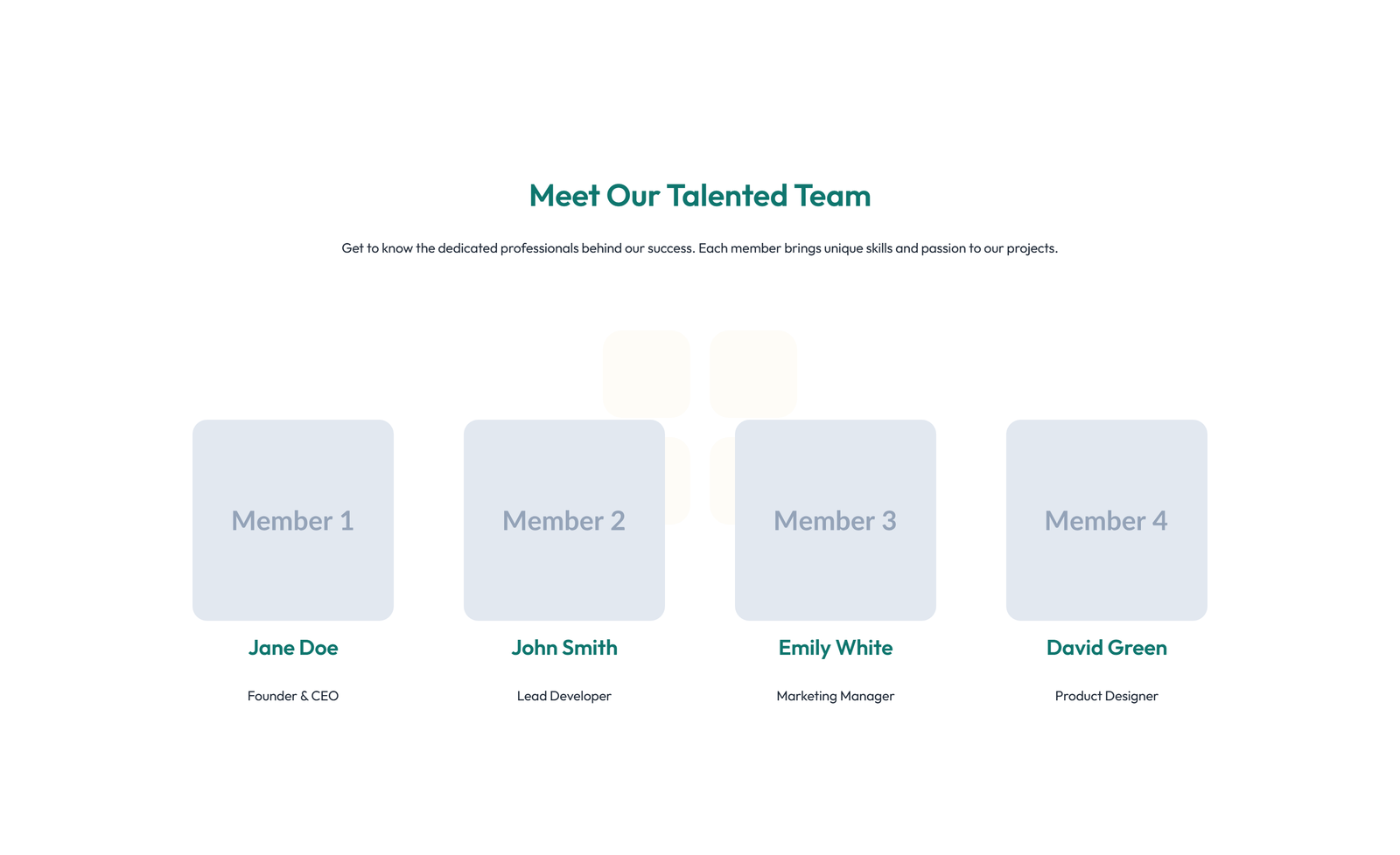 Team with 3-column Team Cards with Social 19 - Elementor component