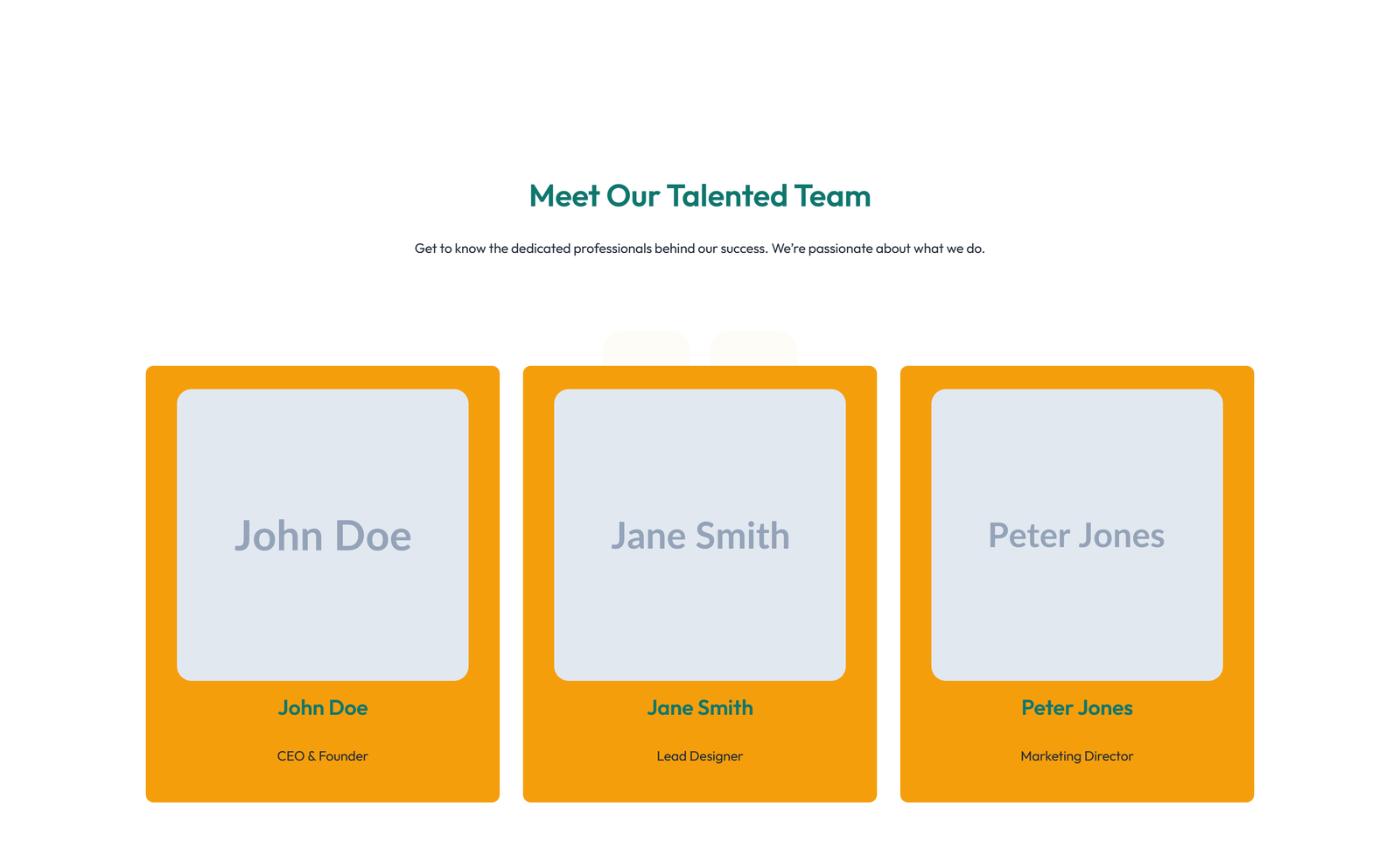 Team with 2-column Team Cards 19 - Elementor component