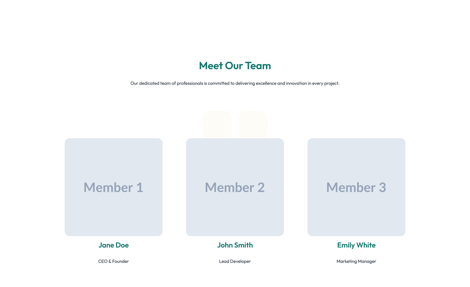 Team with 2-column Team Cards 20 - Elementor component