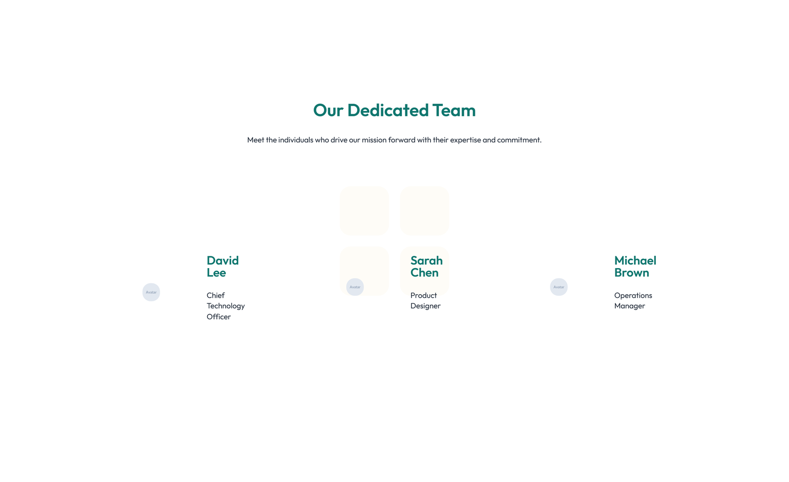Screenshot of Team with 4-column Team Cards 21 - Elementor Team Sections component
