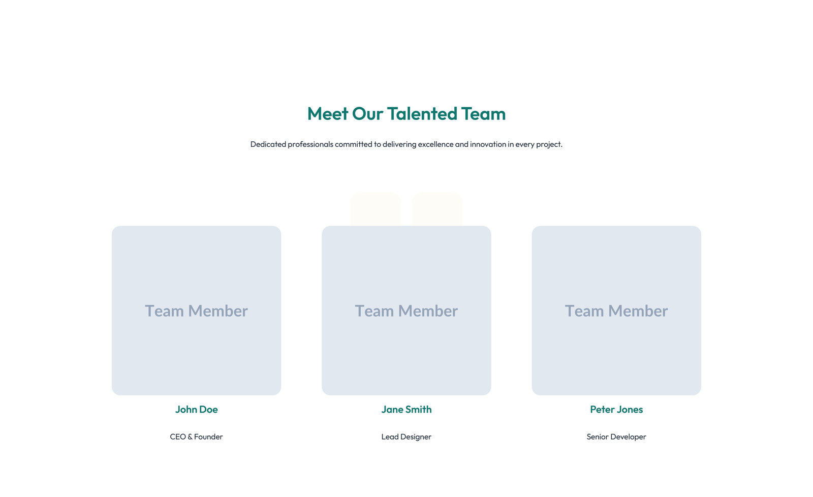 Team with 2-column Team Cards 26 - Elementor component