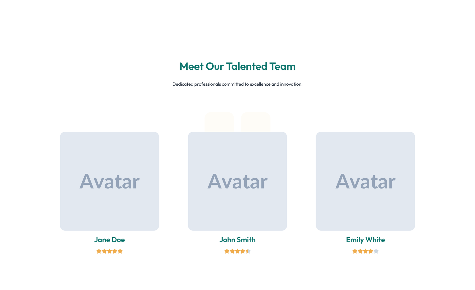 Team with 3-column Team Cards with Social 27 - Elementor component