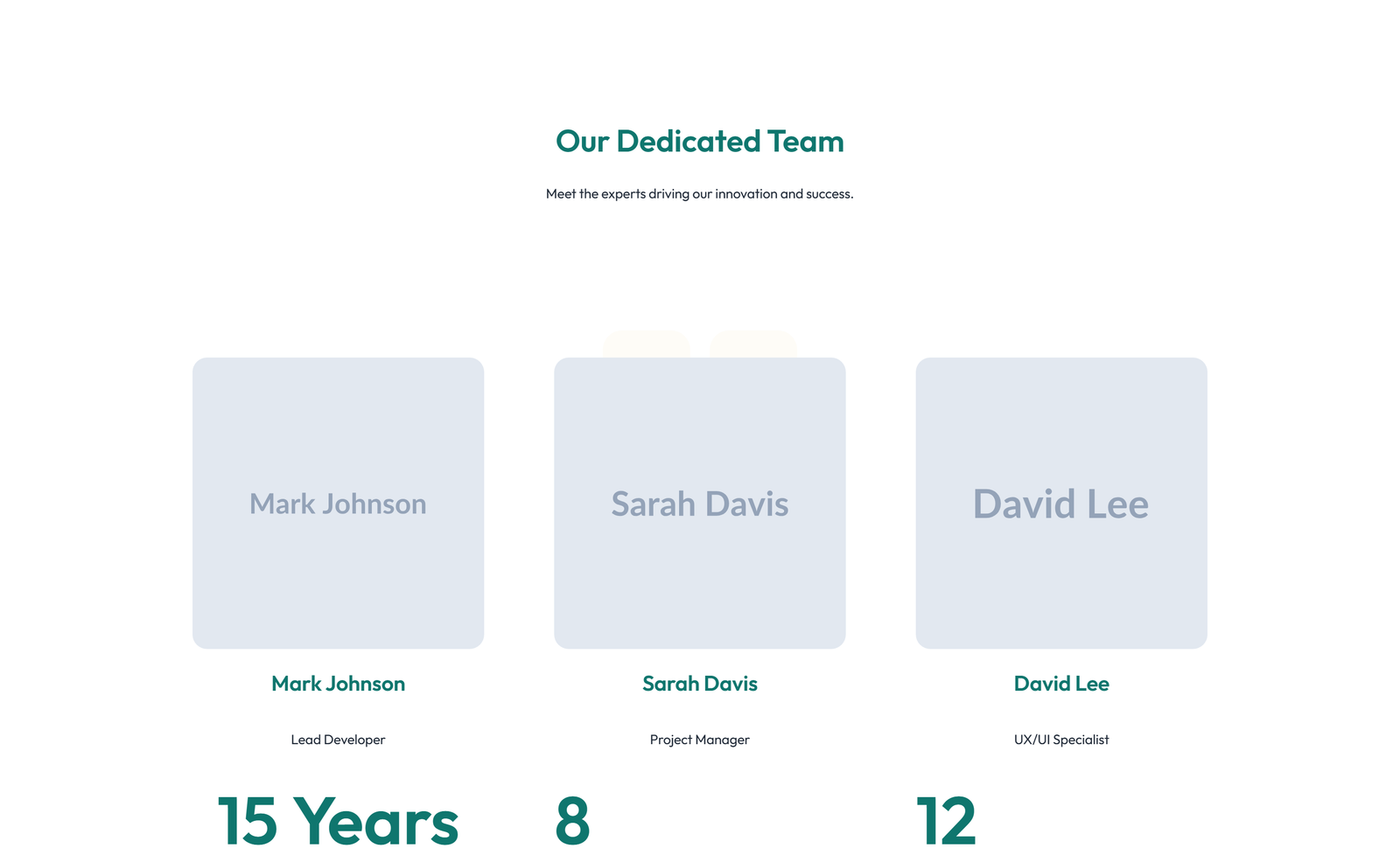 Team with 4-column Team Cards 32 - Elementor component