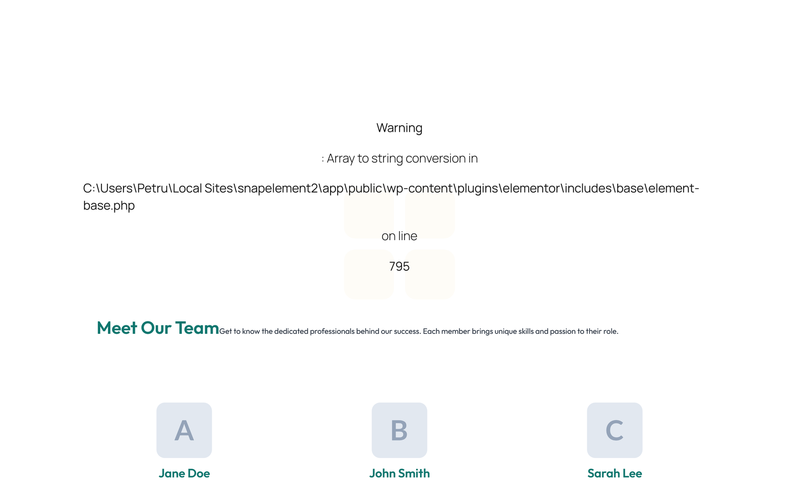 Team with 3-column Team Cards with Social 33 - Elementor component