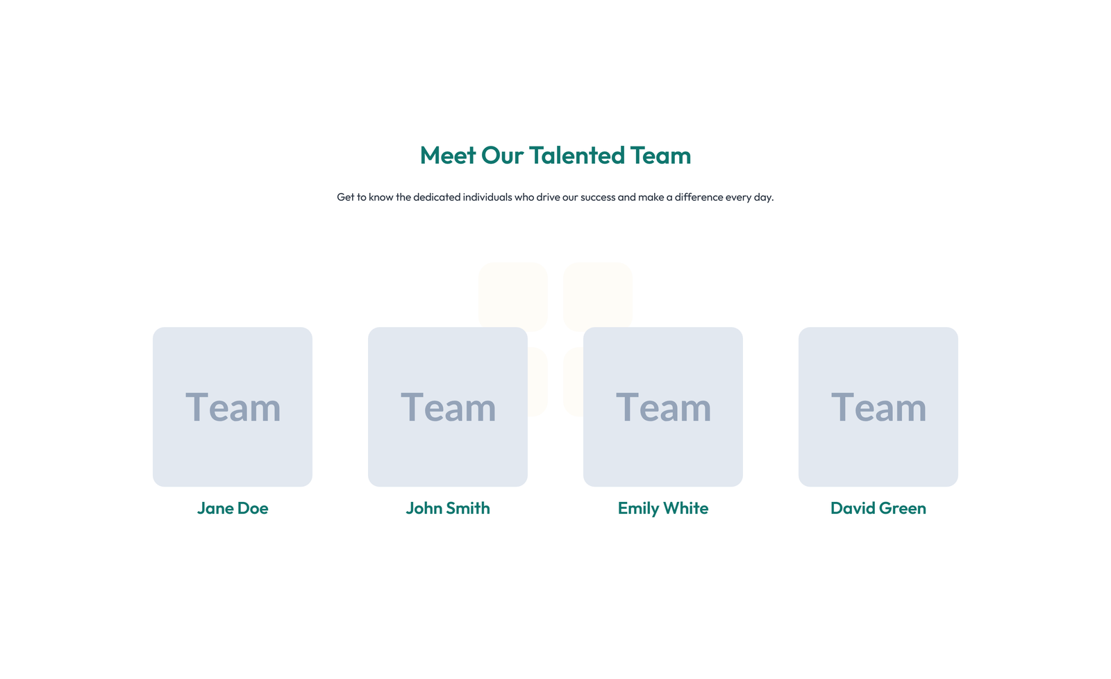 Team with 2-column Team Cards 36 - Elementor component