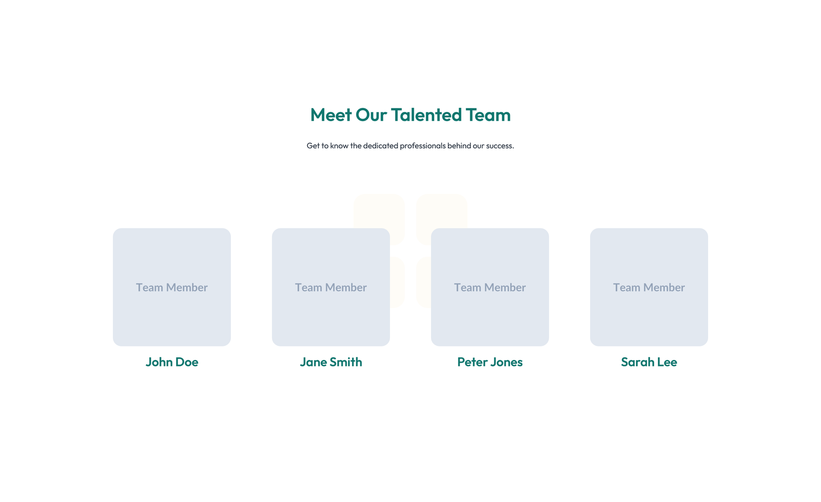 Team with 4-column Team Cards 37 - Elementor component