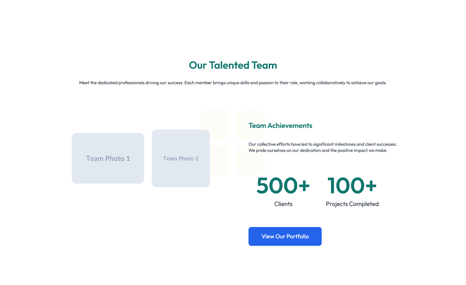 Team with 2-column Team Cards 45 - Elementor component