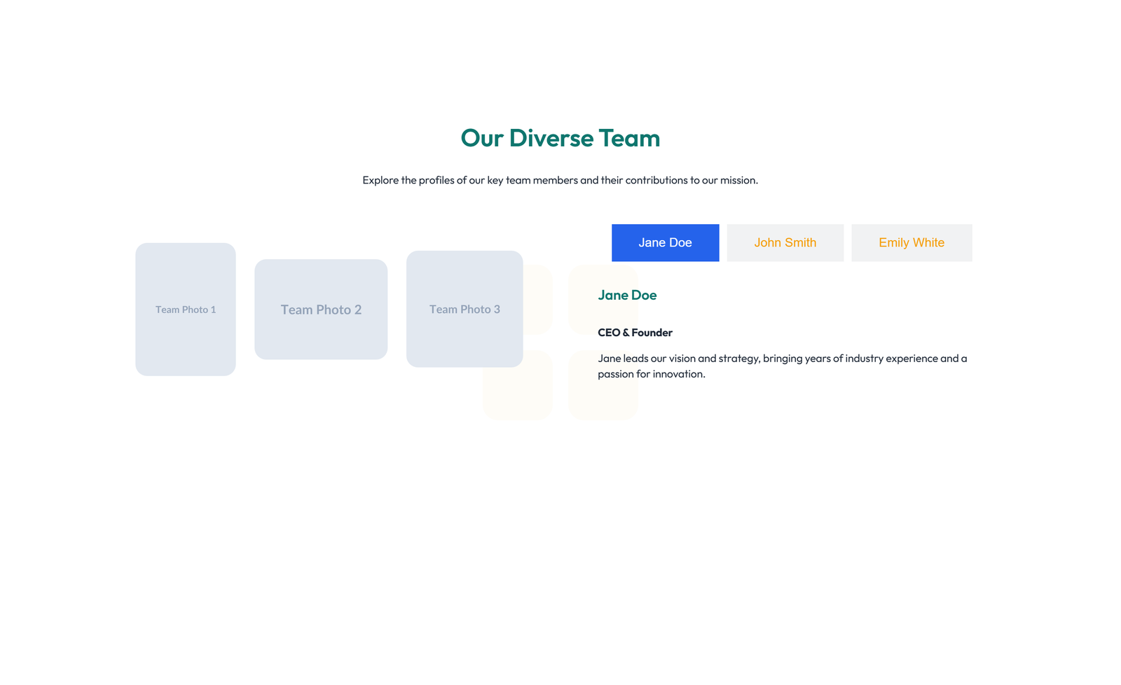 Team with 4-column Team Cards 47 - Elementor component