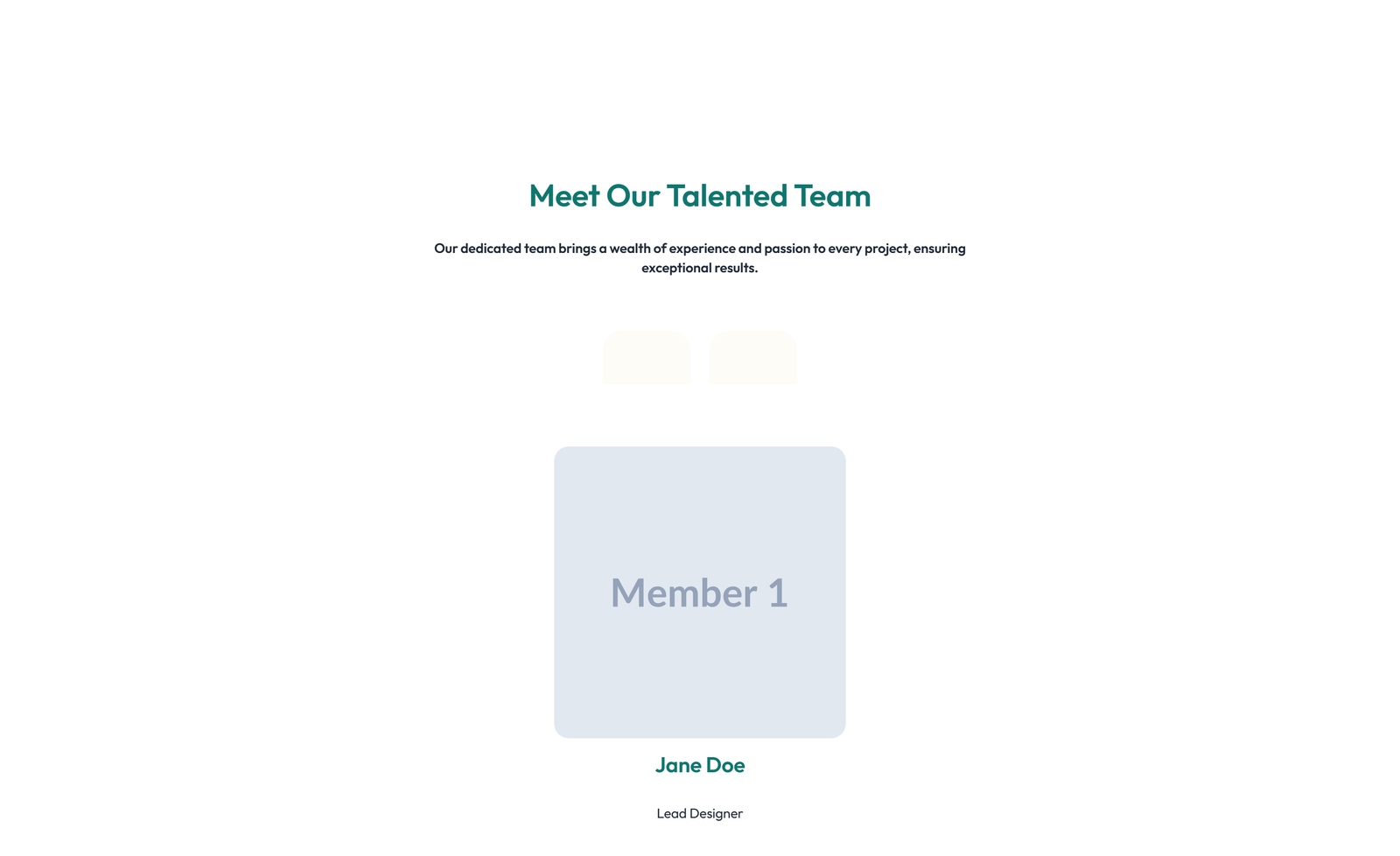 Team with 2-column Team Cards 49 - Elementor component