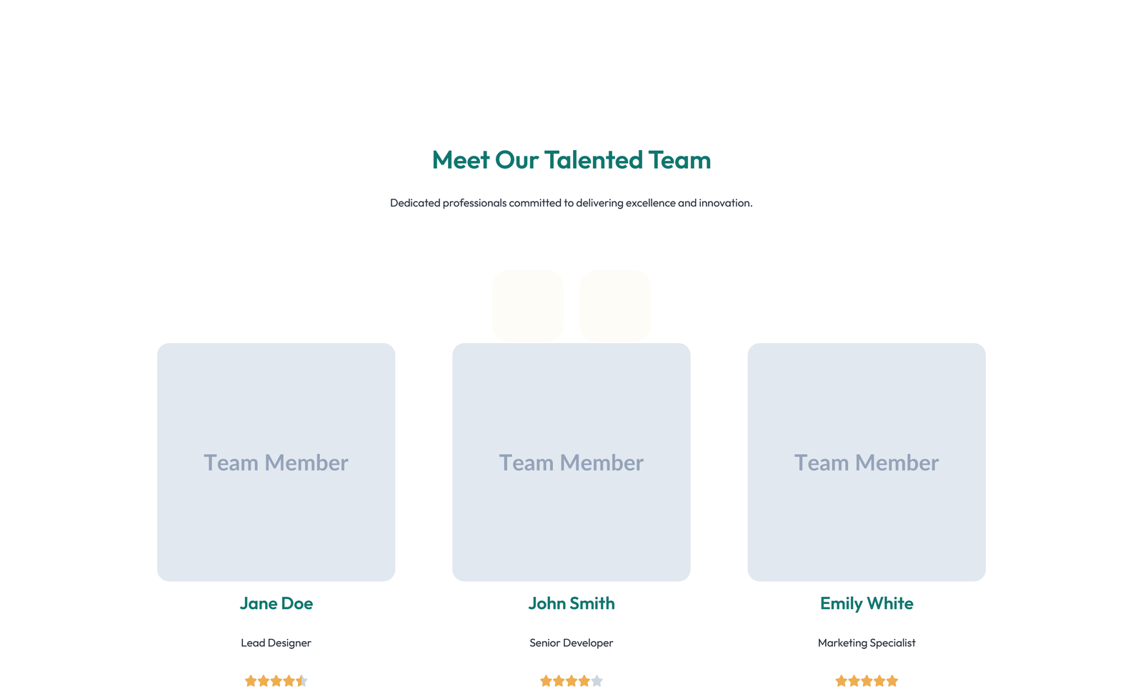Team with 4-column Team Cards 50 - Elementor component