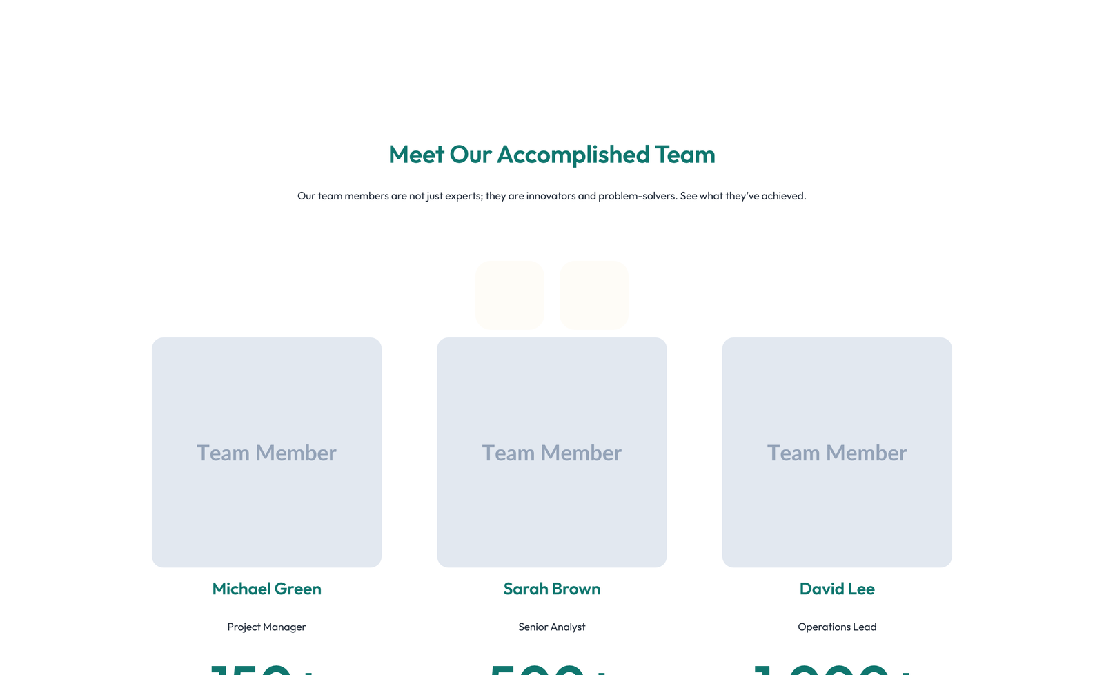 Team with 4-column Team Cards 52 - Elementor component