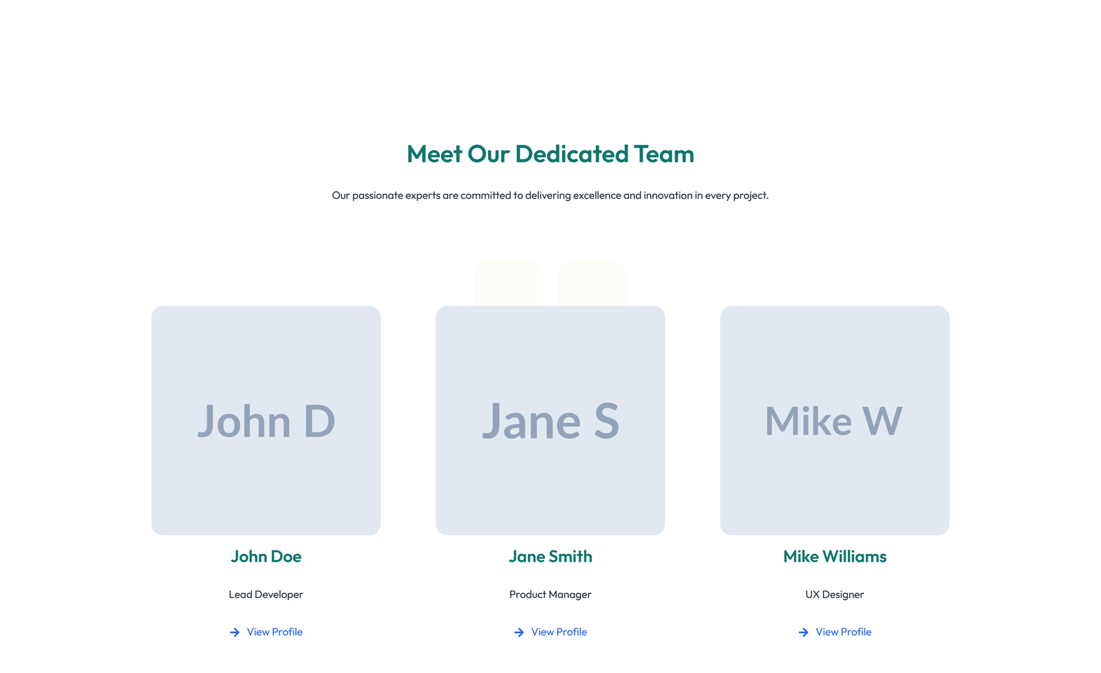 Team with 4-column Team Cards 55 - Elementor component