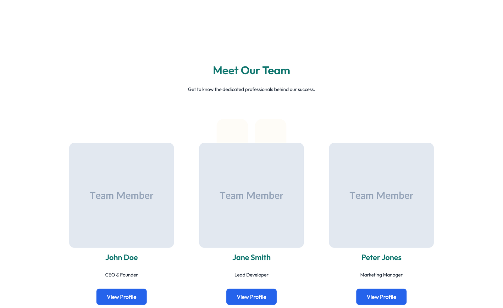 Team with 4-column Team Cards 56 - Elementor component