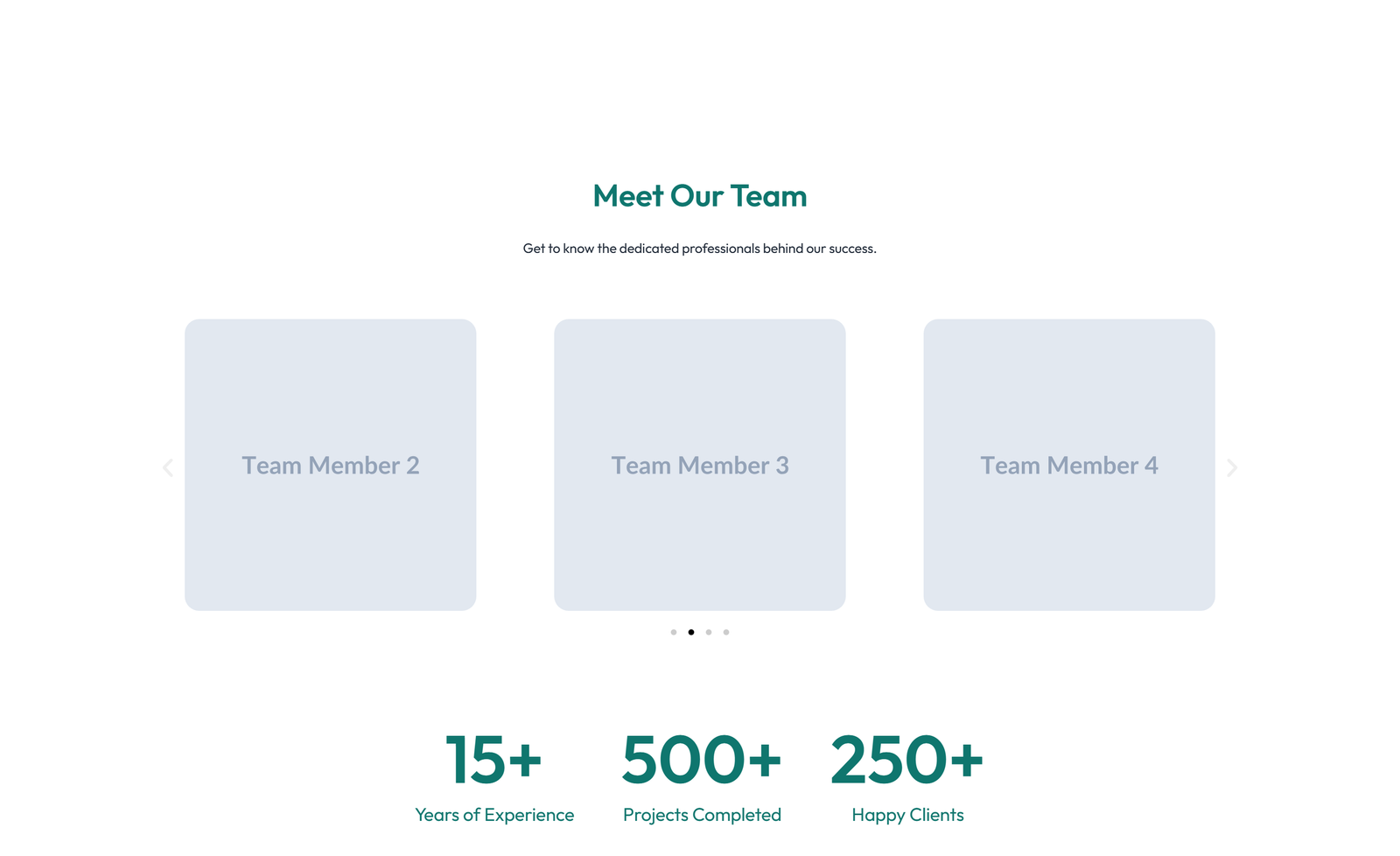 Team with 4-column Team Cards 62 - Elementor component