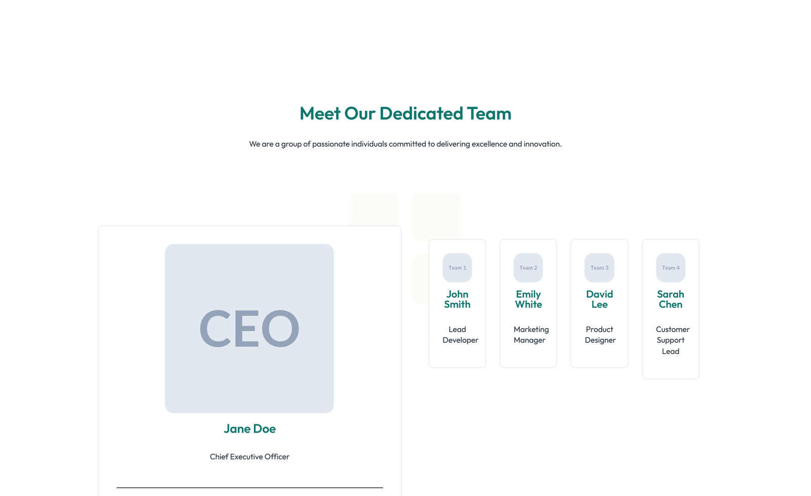 Team with 3-column Team Cards with Social 73 - Elementor component