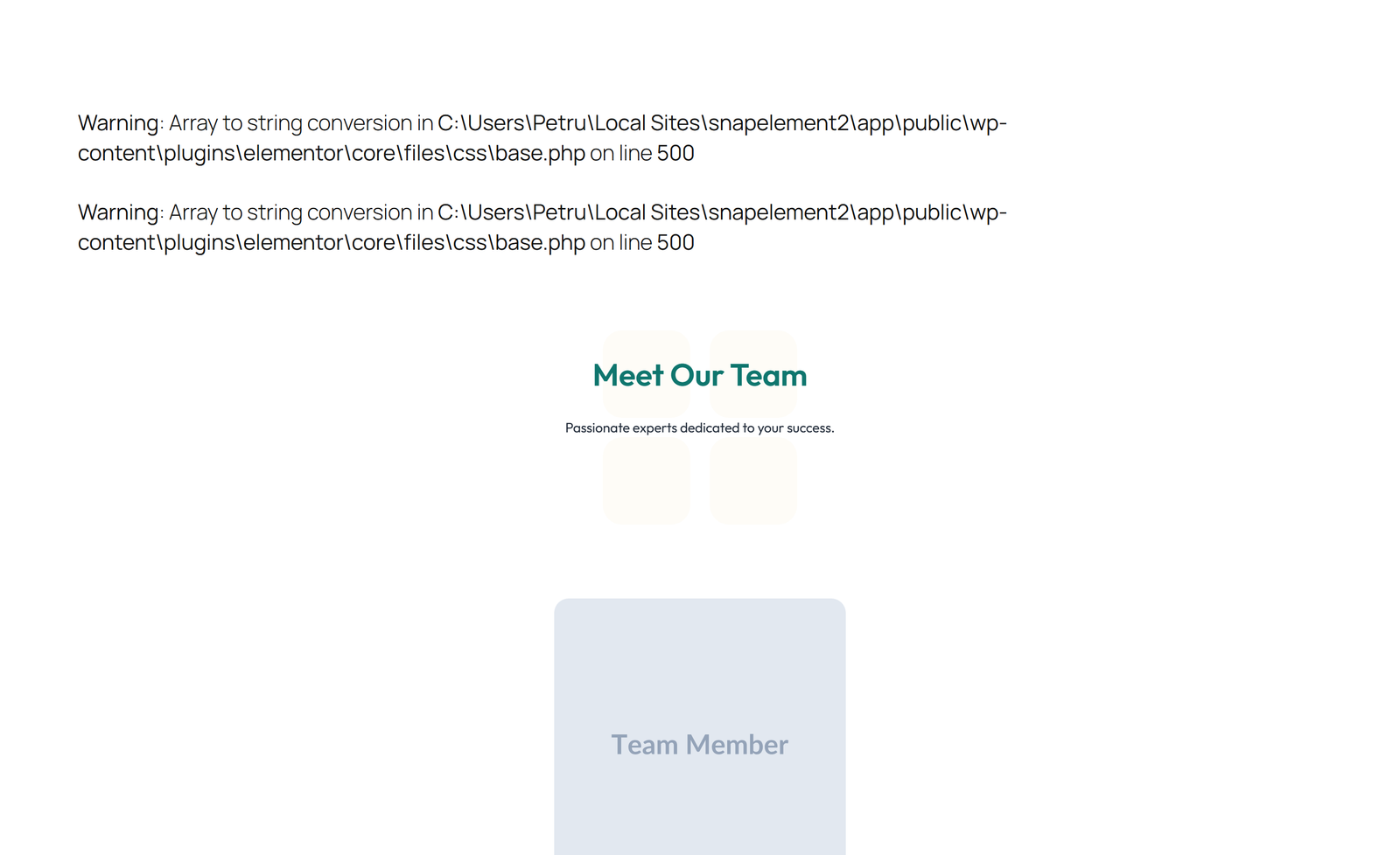 Team with 4-column Team Cards 75 - Elementor component
