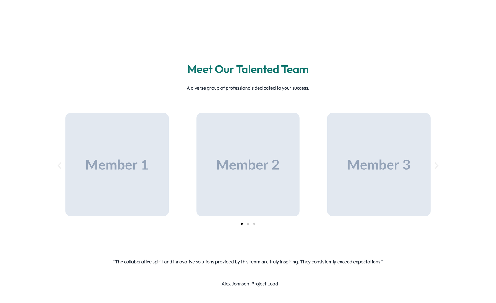 Team with 3-column Team Cards with Social 76 - Elementor component