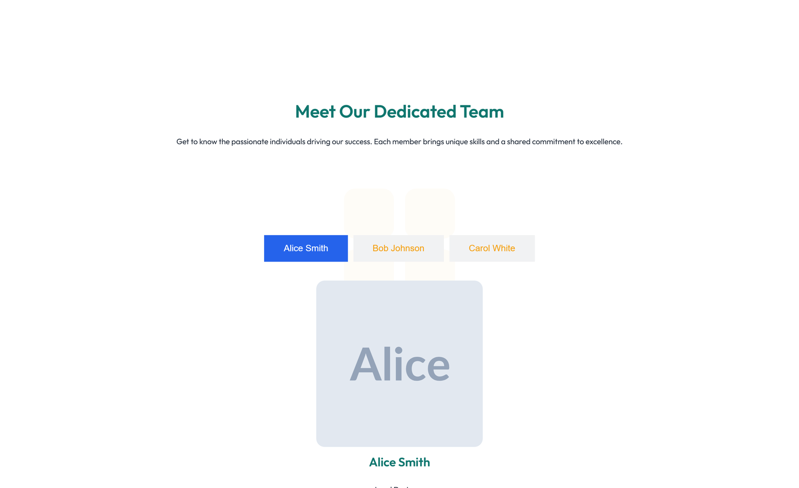 Team with 4-column Team Cards 77 - Elementor component