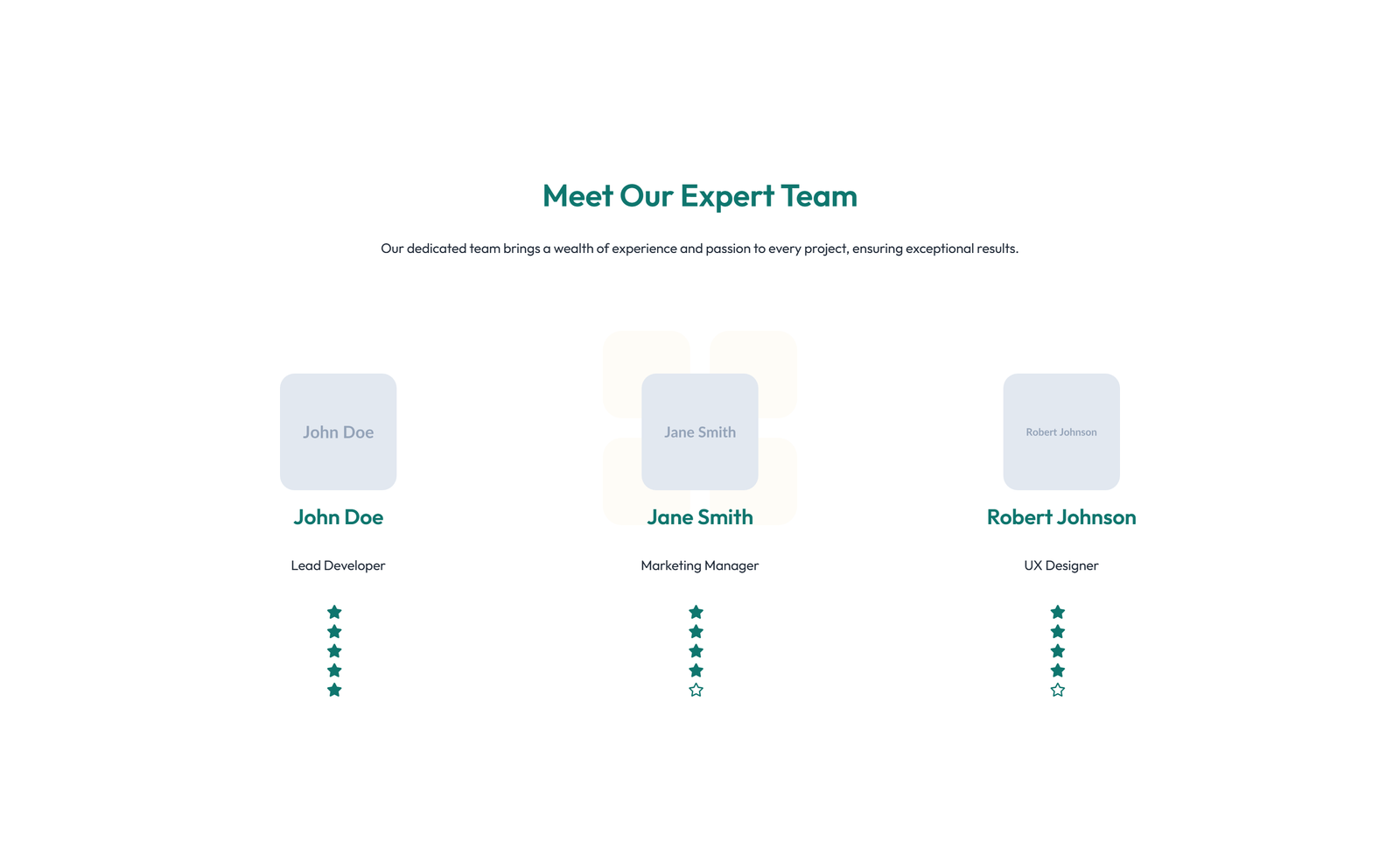 Screenshot of Team with 2-column Team Cards 78 - Elementor Team Sections component