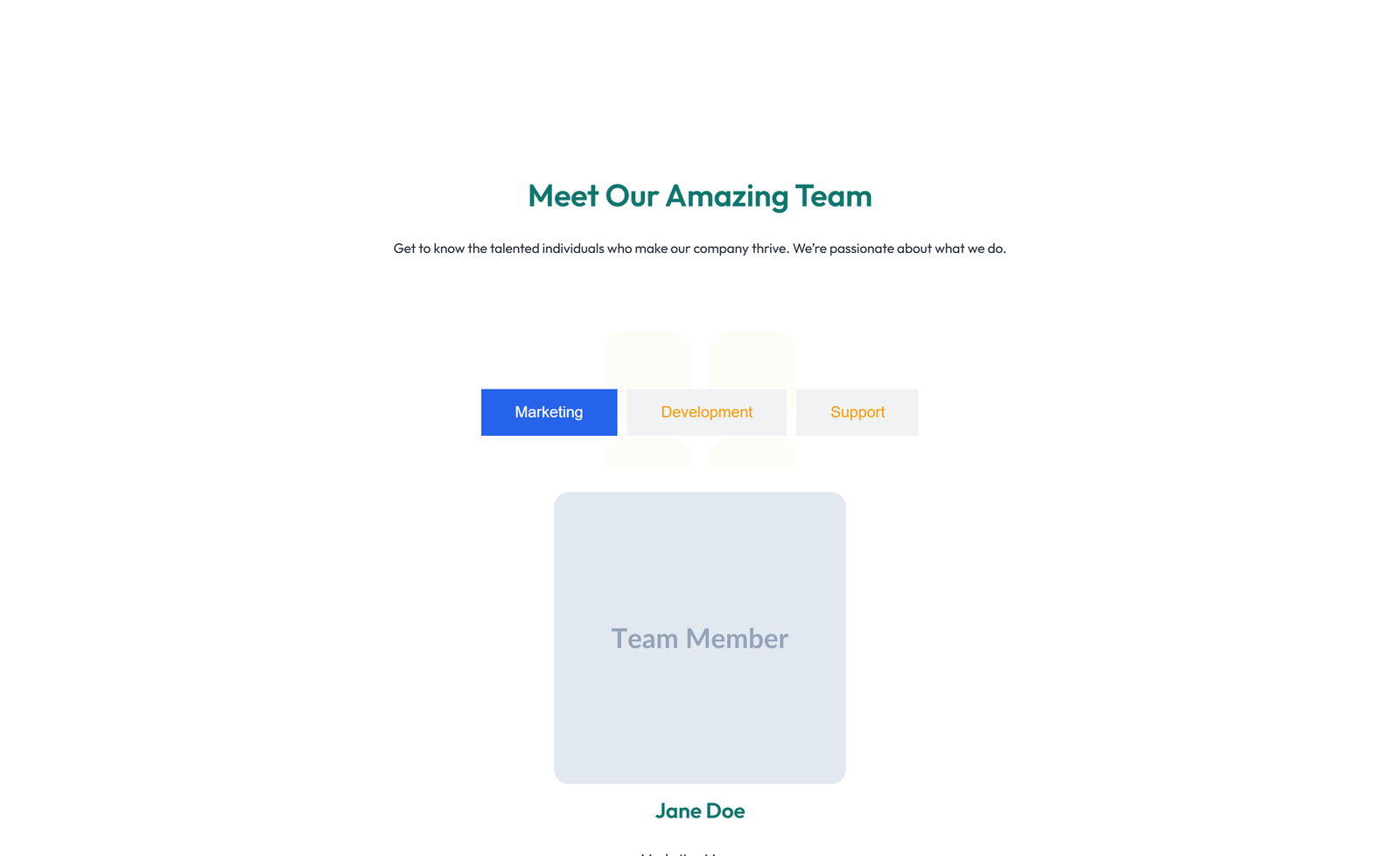 Team with 3-column Team Cards with Social 81 - Elementor component