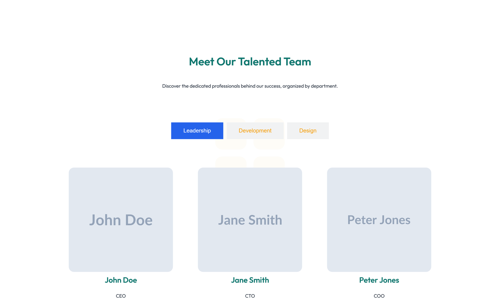 Team with 4-column Team Cards 82 - Elementor component