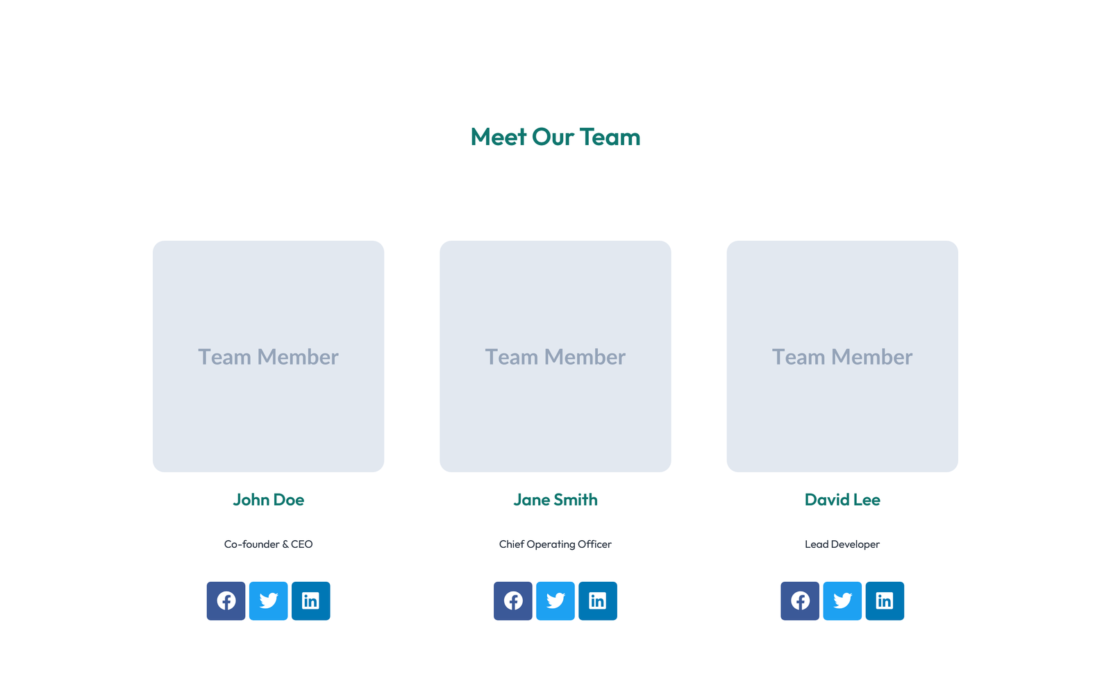 Team with 4-column Team Cards 85 - Elementor component
