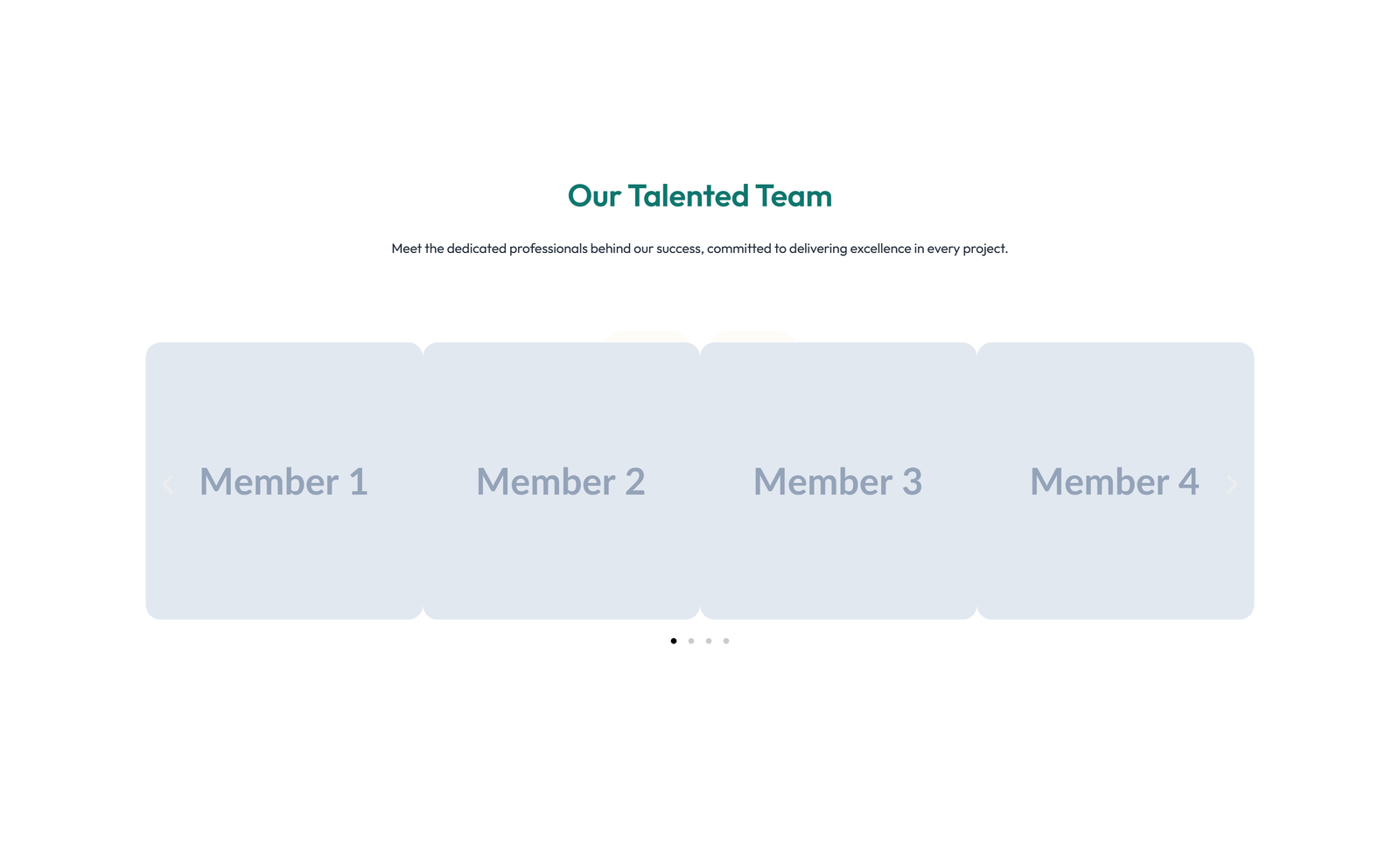Team with 4-column Team Cards 89 - Elementor component