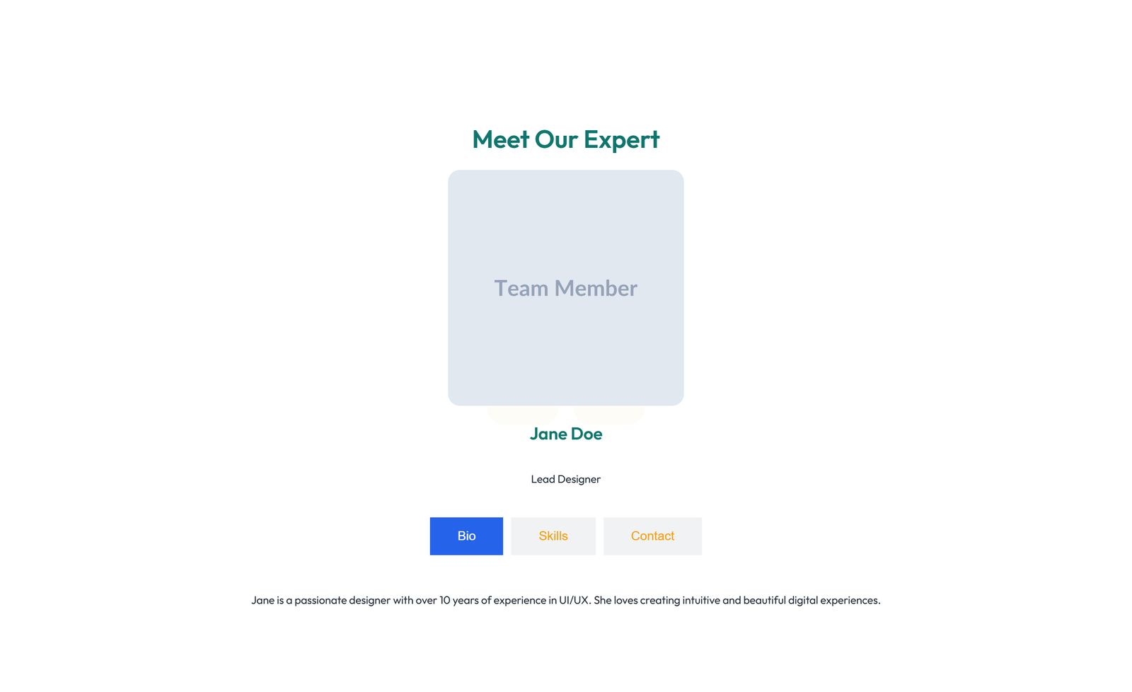 Team with 2-column Team Cards 100 - Elementor component