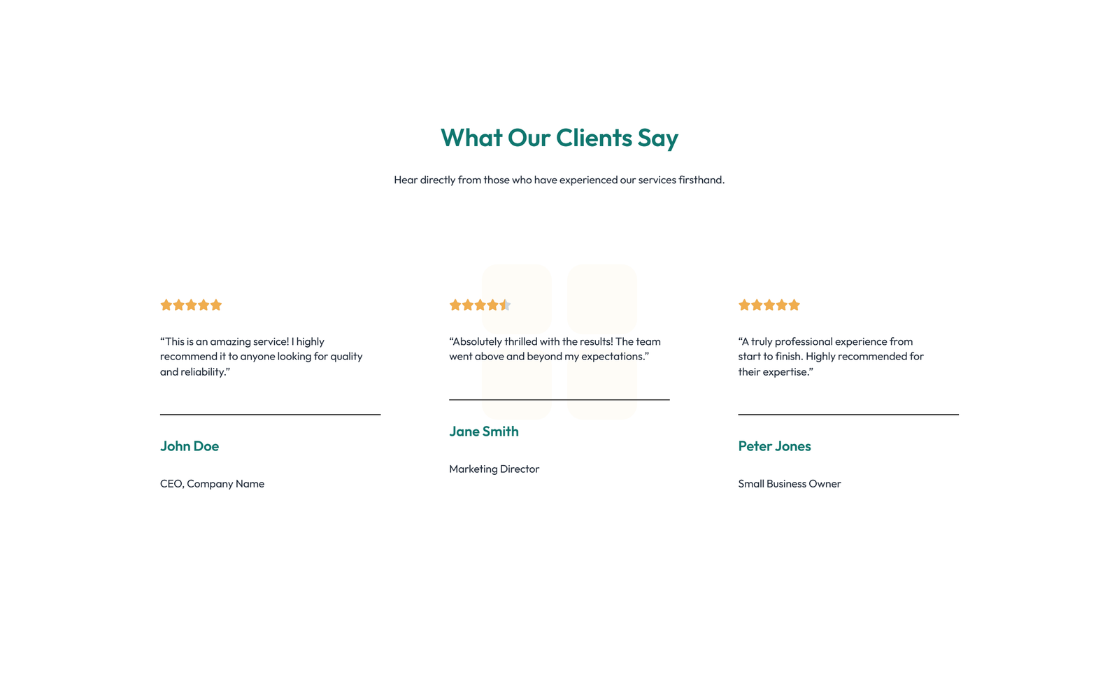 Screenshot of Testimonial with Carousel with Heading 3 - Elementor Testimonial Sections component