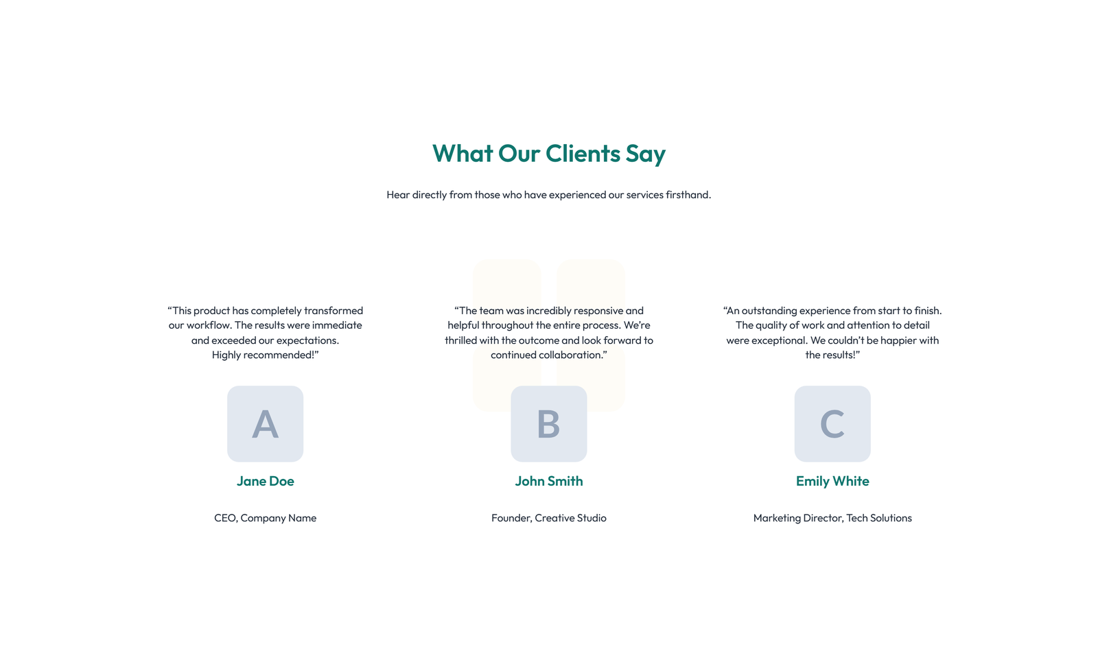 Testimonial with 3-column Rating, Quote Cards 3 - Elementor component