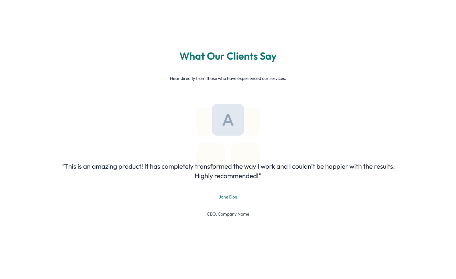 Screenshot of Testimonial with Reviews Widget with Heading 9 - Elementor Testimonial Sections component