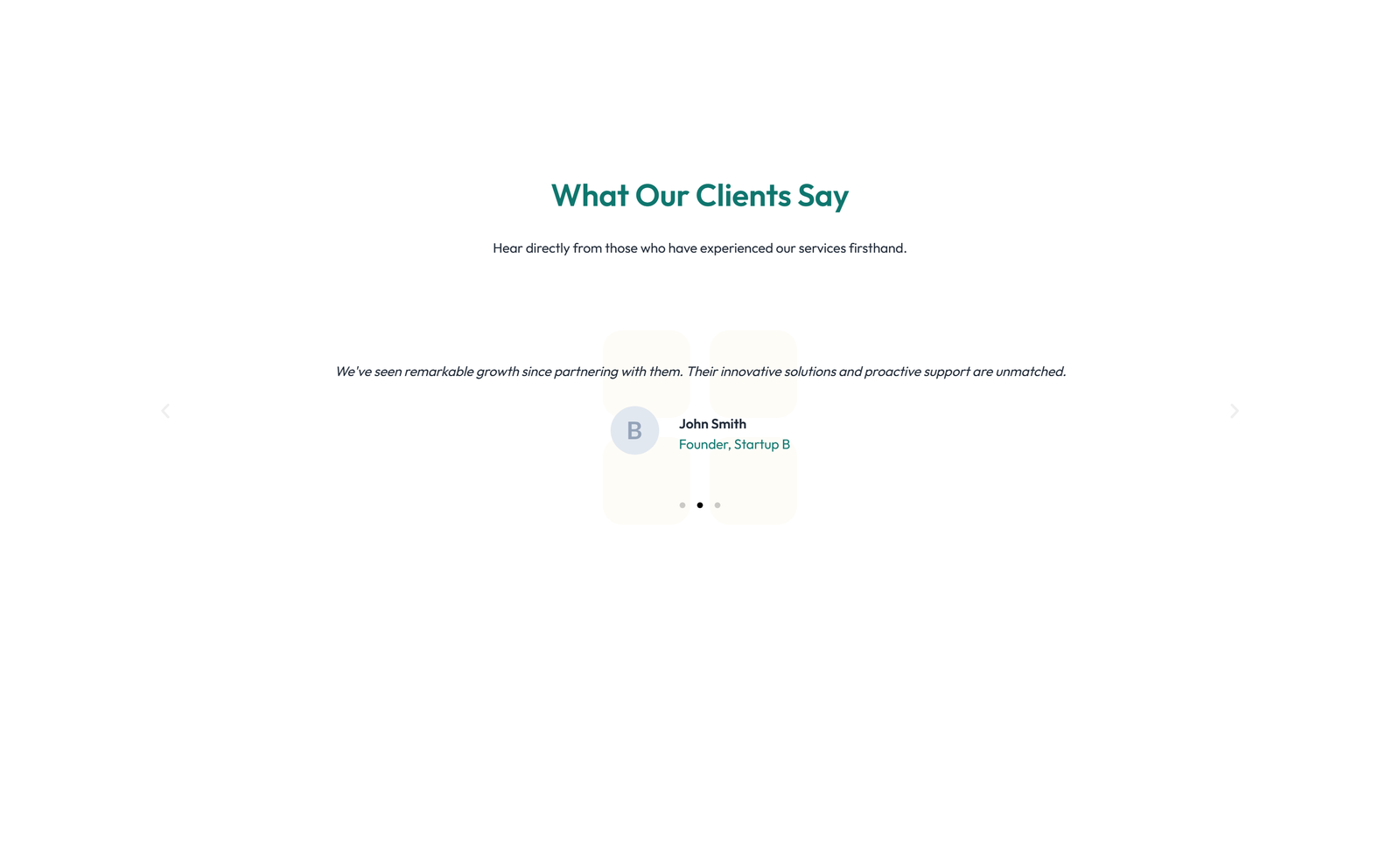 Screenshot of Testimonial with Single Centered Blockquote 10 - Elementor Testimonial Sections component