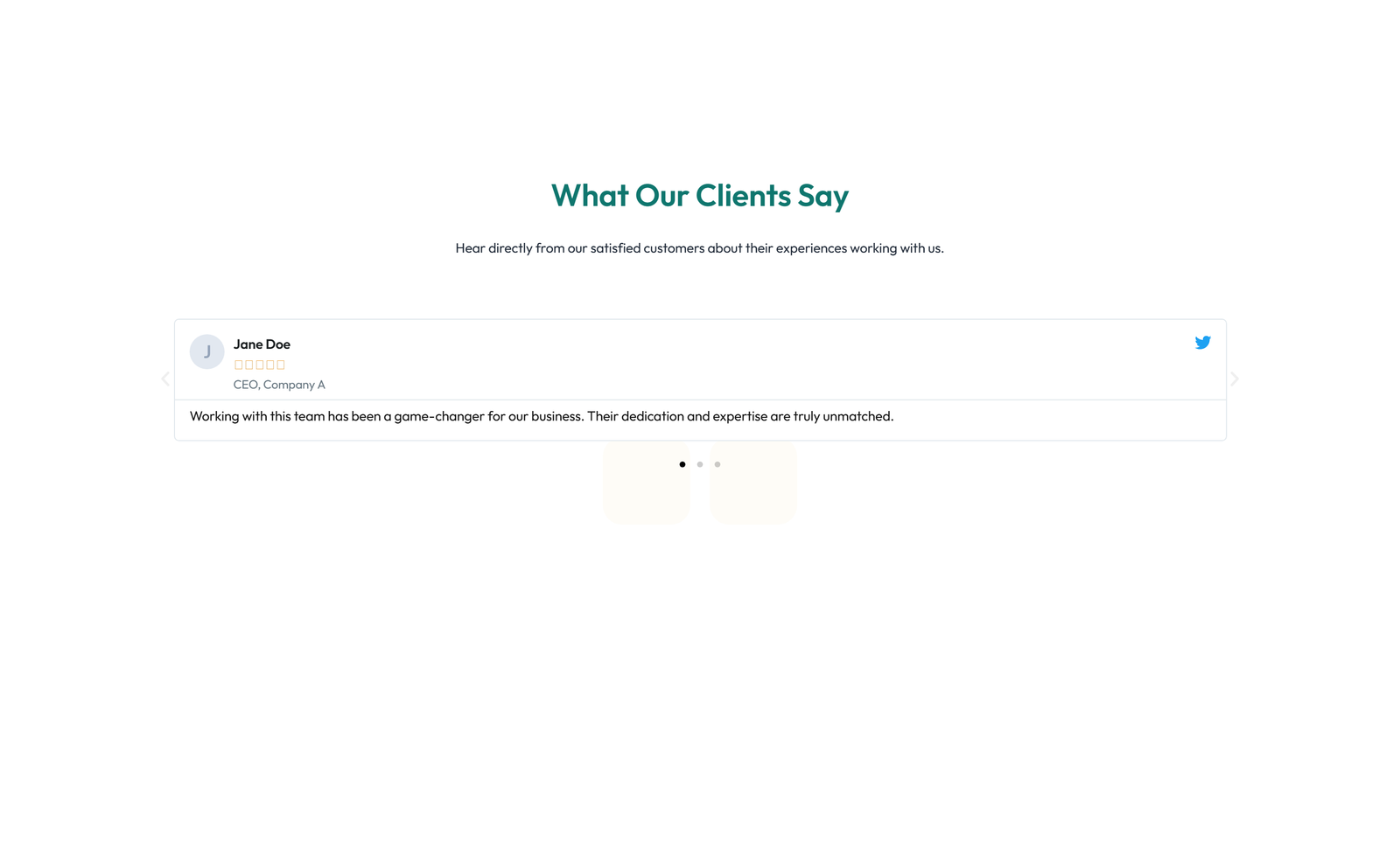 Screenshot of Testimonial with Reviews Widget with Heading 10 - Elementor Testimonial Sections component