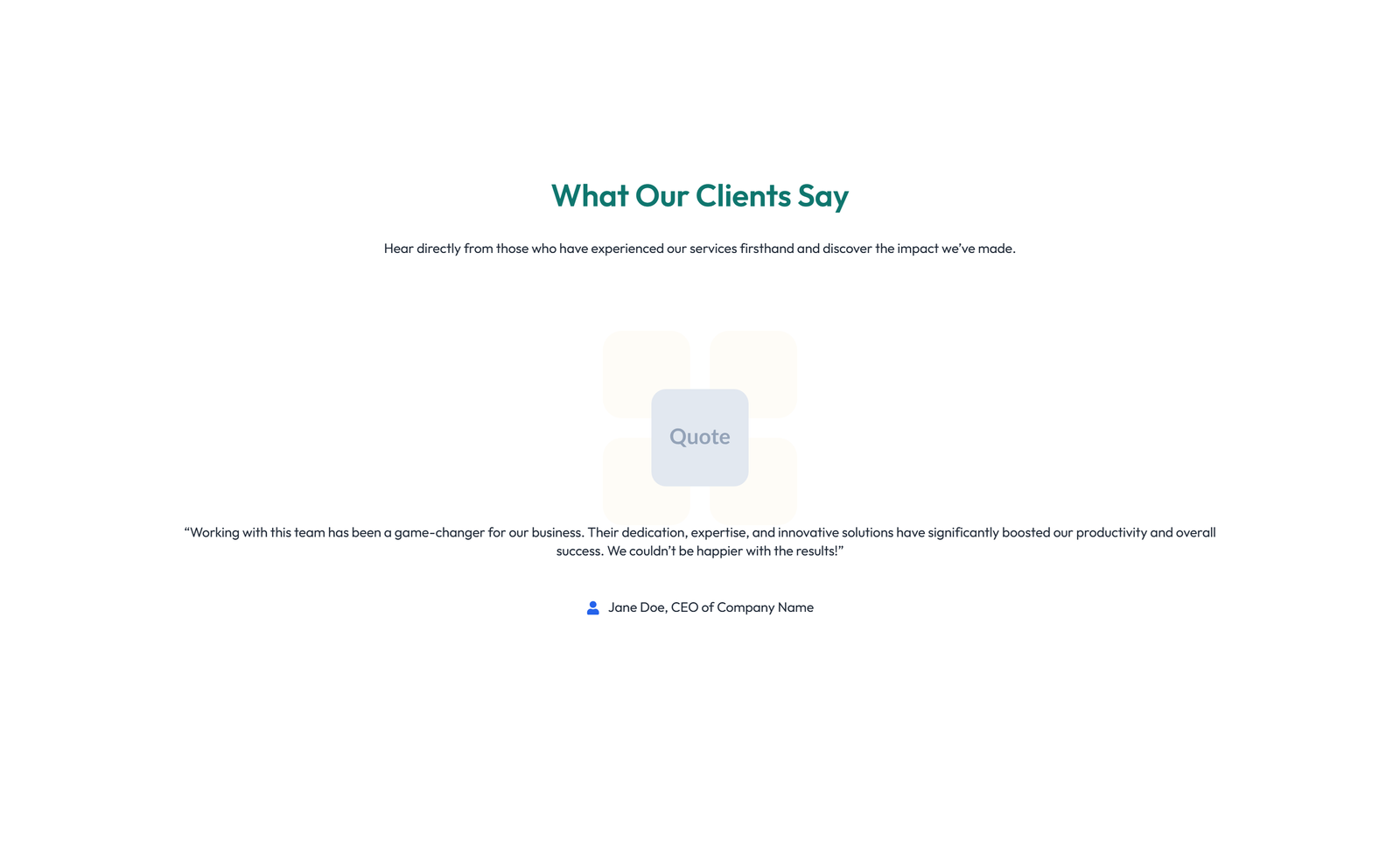 Screenshot of Testimonial with 3-column Rating, Quote Cards 15 - Elementor Testimonial Sections component