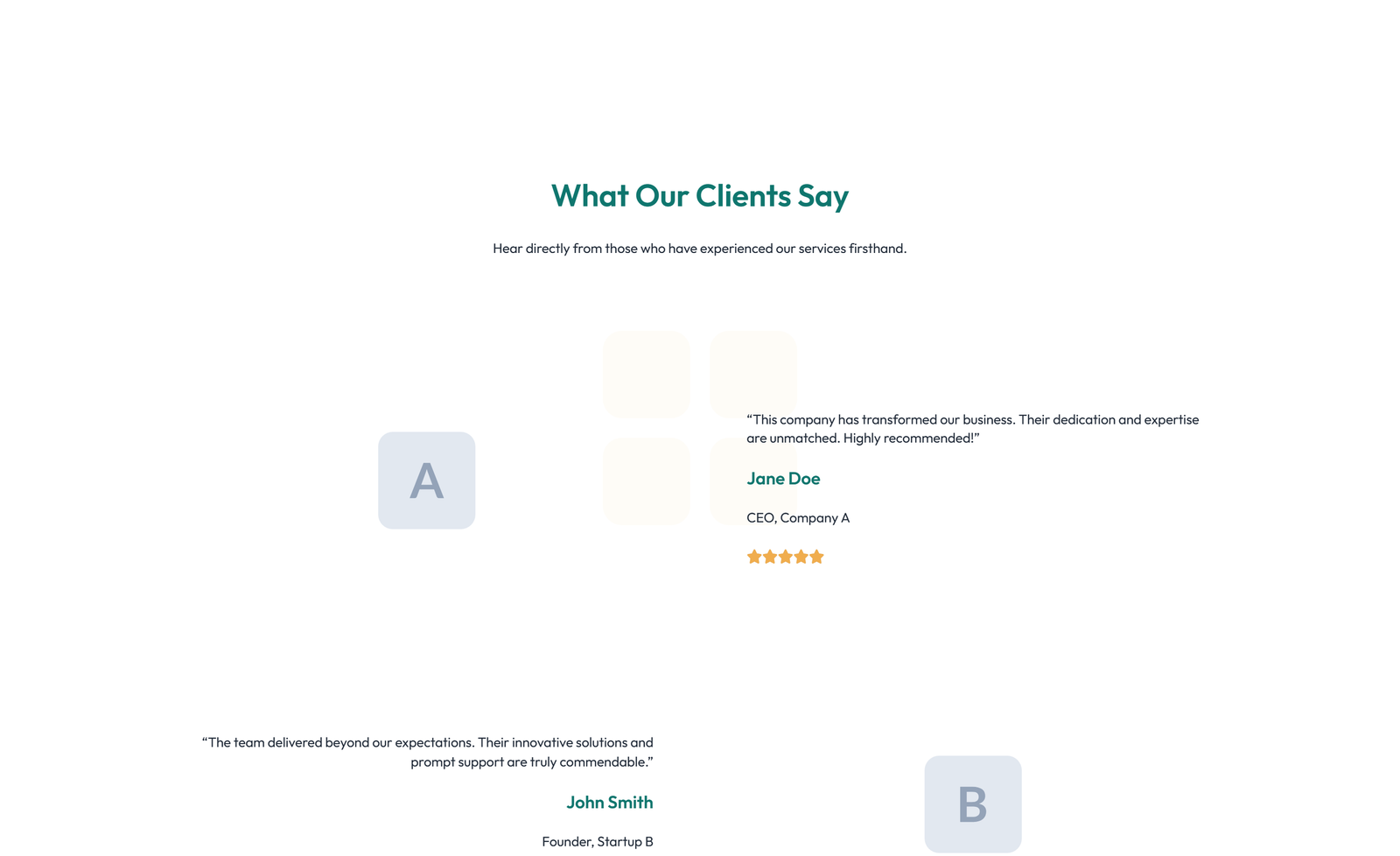 Screenshot of Testimonial with Carousel with Heading 16 - Elementor Testimonial Sections component