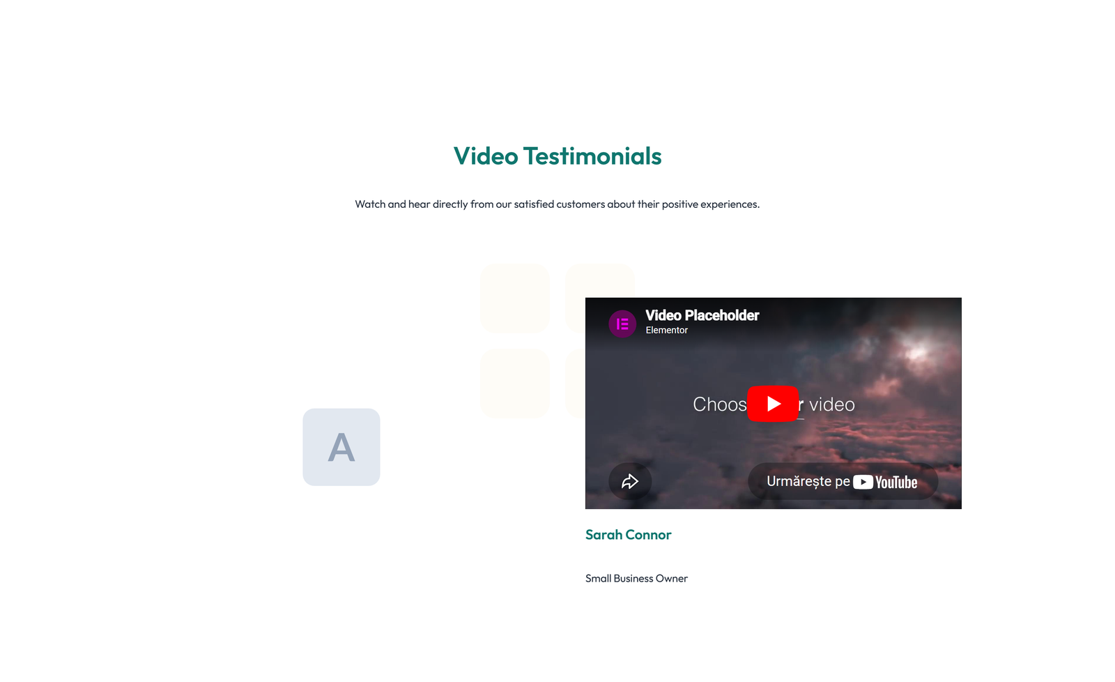 Testimonial with Single Centered Blockquote 17 - Elementor component
