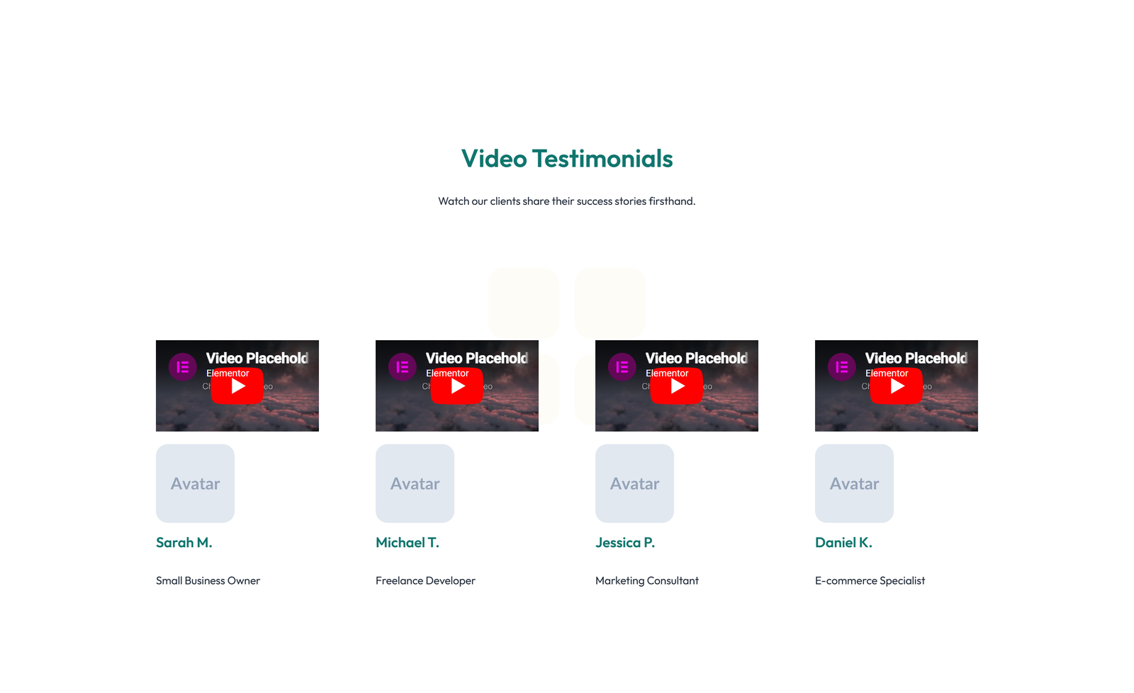 Testimonial with Single Centered Blockquote 20 - Elementor component