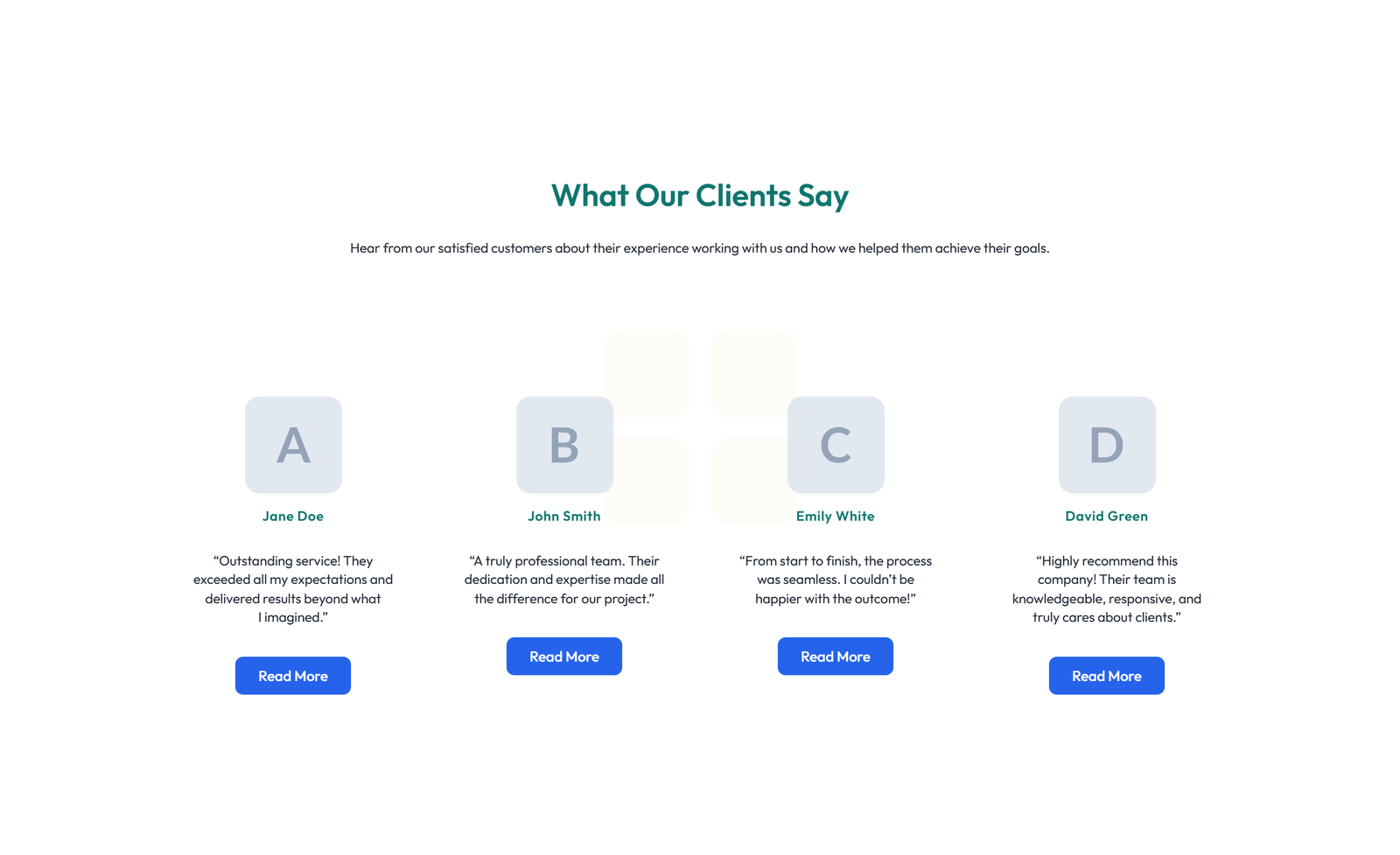 Testimonial with Single Centered Blockquote 21 - Elementor component