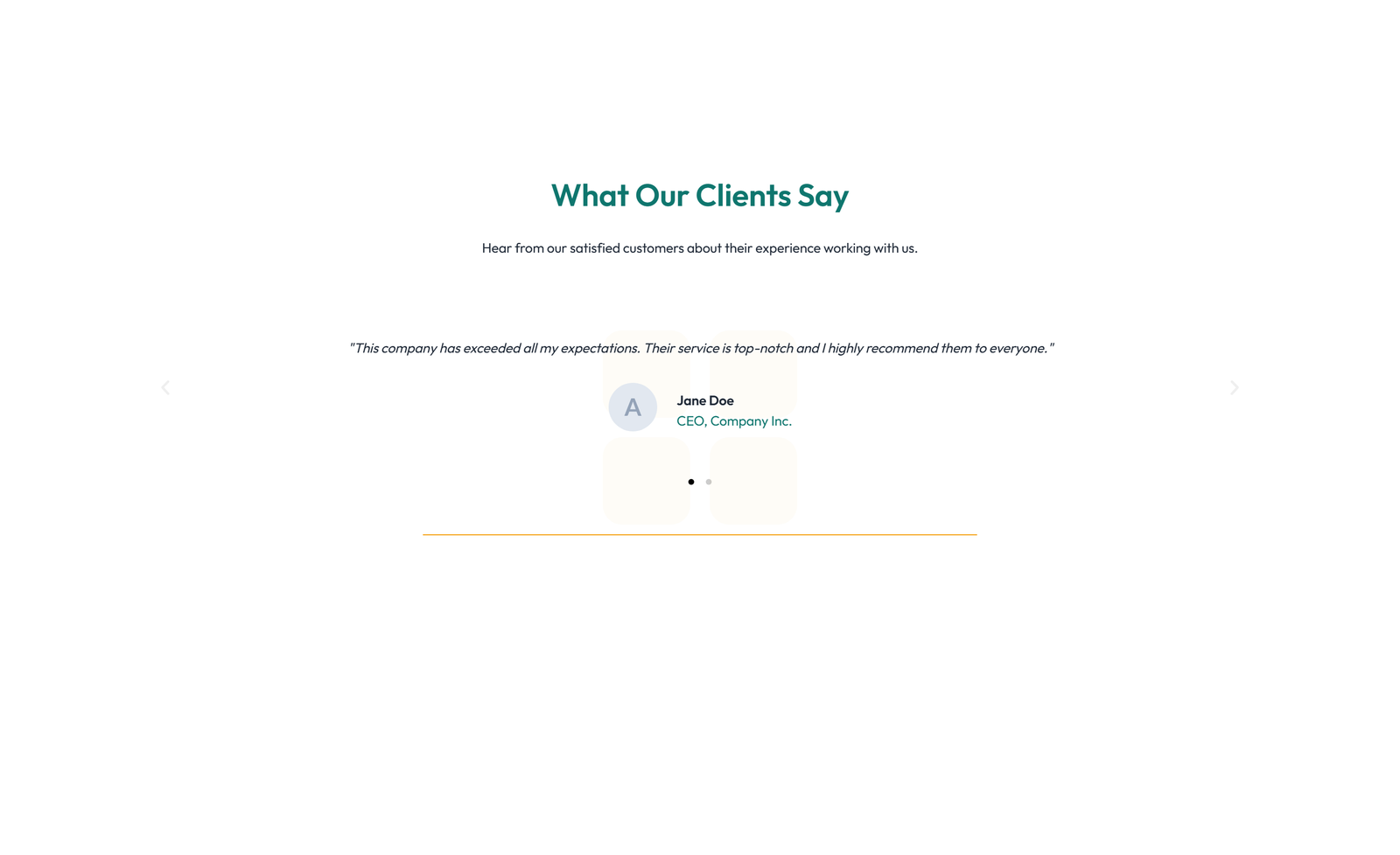 Screenshot of Testimonial with Single Centered Blockquote 22 - Elementor Testimonial Sections component