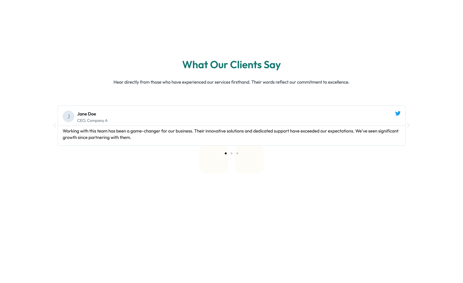 Screenshot of Testimonial with Reviews Widget with Heading 25 - Elementor Testimonial Sections component
