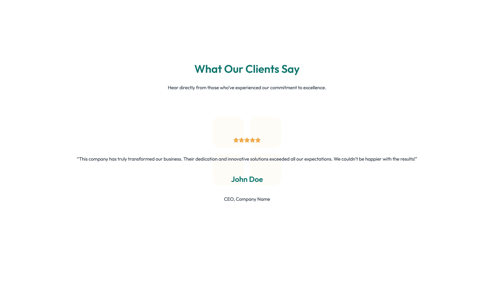 Screenshot of Testimonial with 3-column Rating, Quote Cards 29 - Elementor Testimonial Sections component