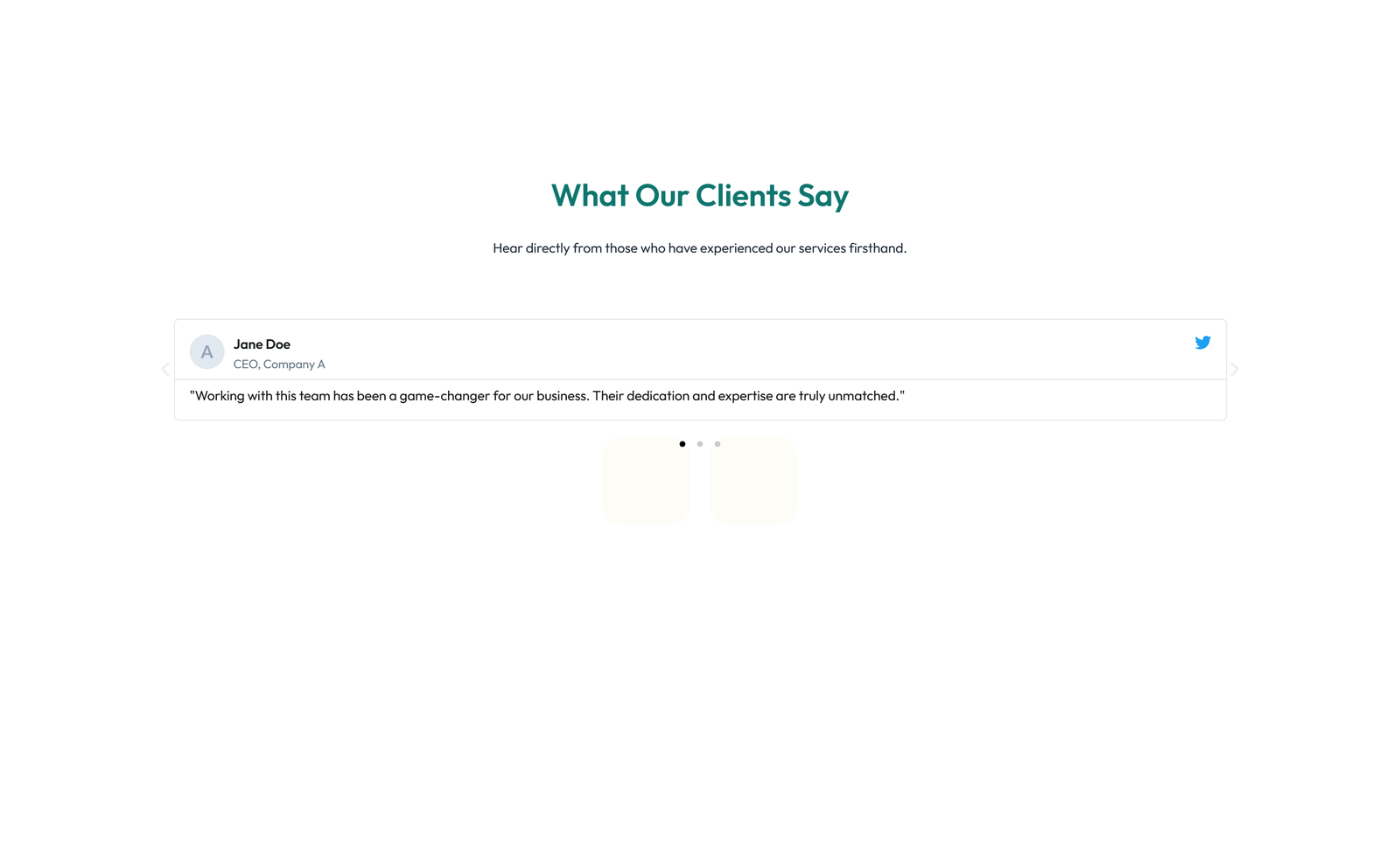 Screenshot of Testimonial with Reviews Widget with Heading 40 - Elementor Testimonial Sections component