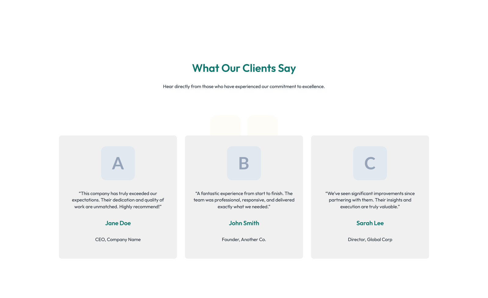 Testimonial with Single Centered Blockquote 42 - Elementor component