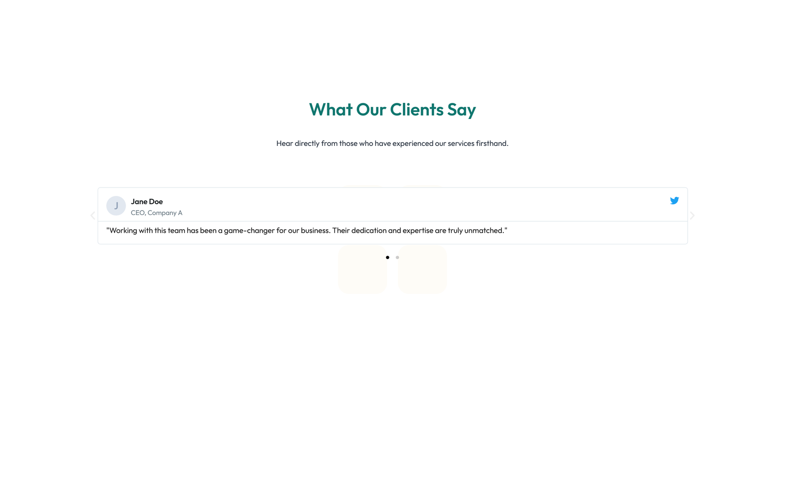 Screenshot of Testimonial with Reviews Widget with Heading 46 - Elementor Testimonial Sections component