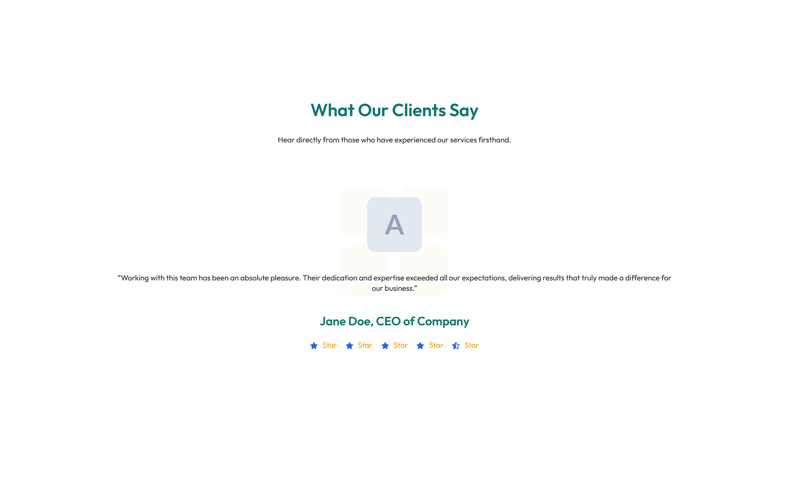Screenshot of Testimonial with 3-column Rating, Quote Cards 48 - Elementor Testimonial Sections component