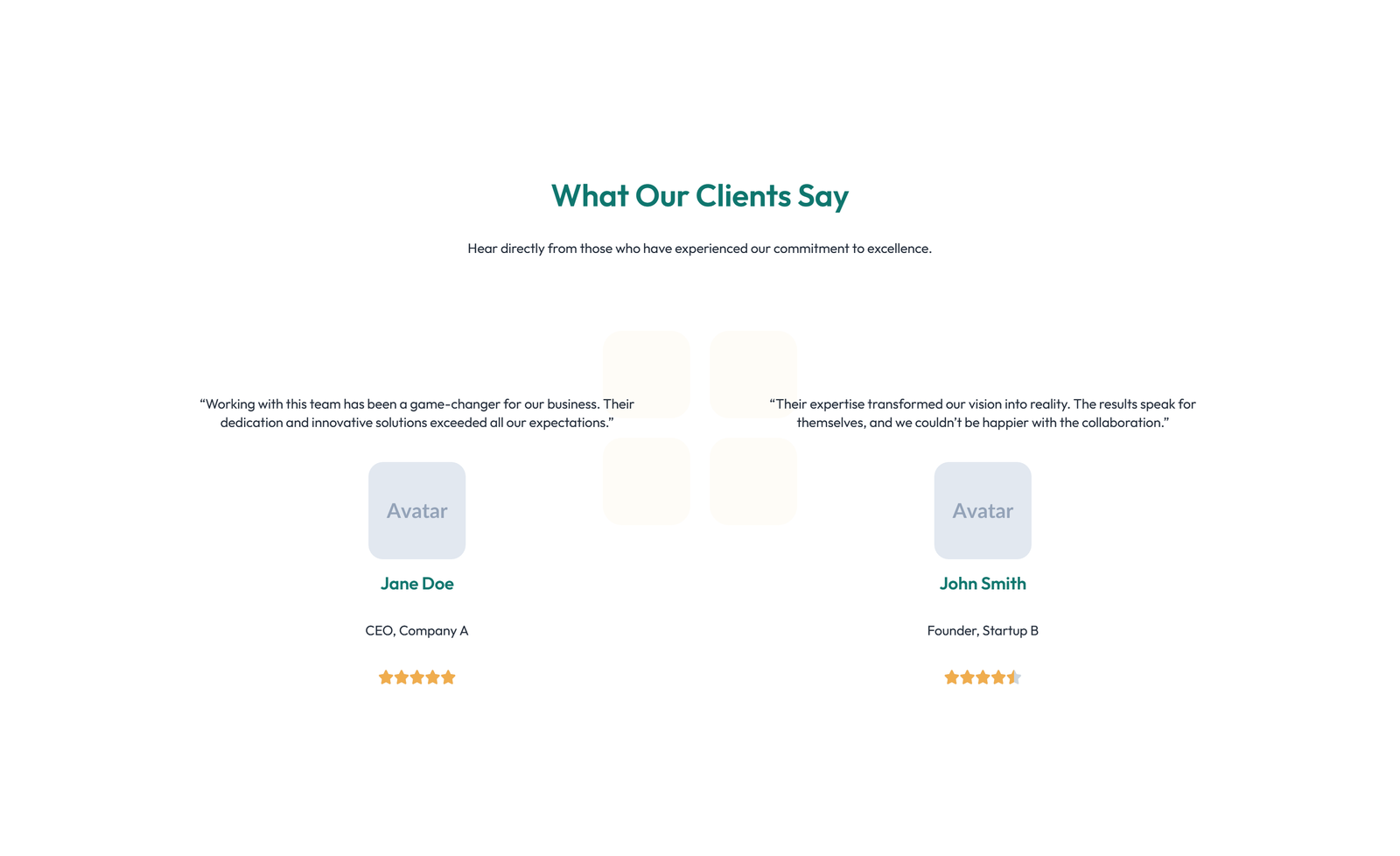 Screenshot of Testimonial with Carousel with Heading 49 - Elementor Testimonial Sections component