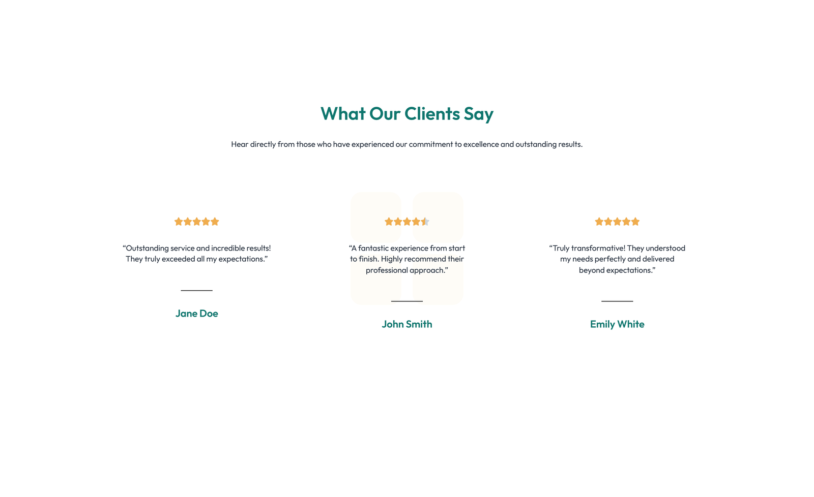 Screenshot of Testimonial with Carousel with Heading 54 - Elementor Testimonial Sections component