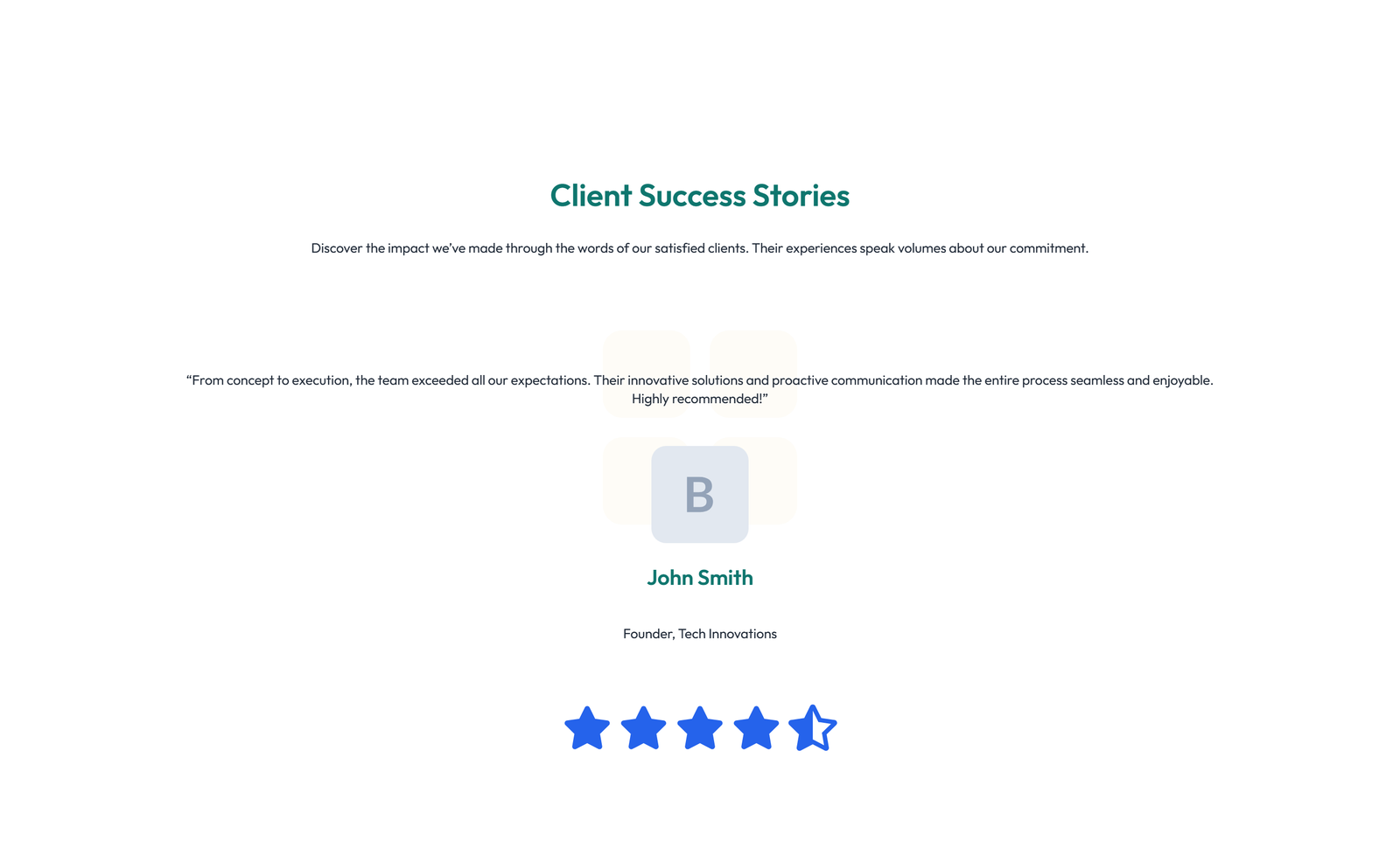 Screenshot of Testimonial with 3-column Rating, Quote Cards 55 - Elementor Testimonial Sections component